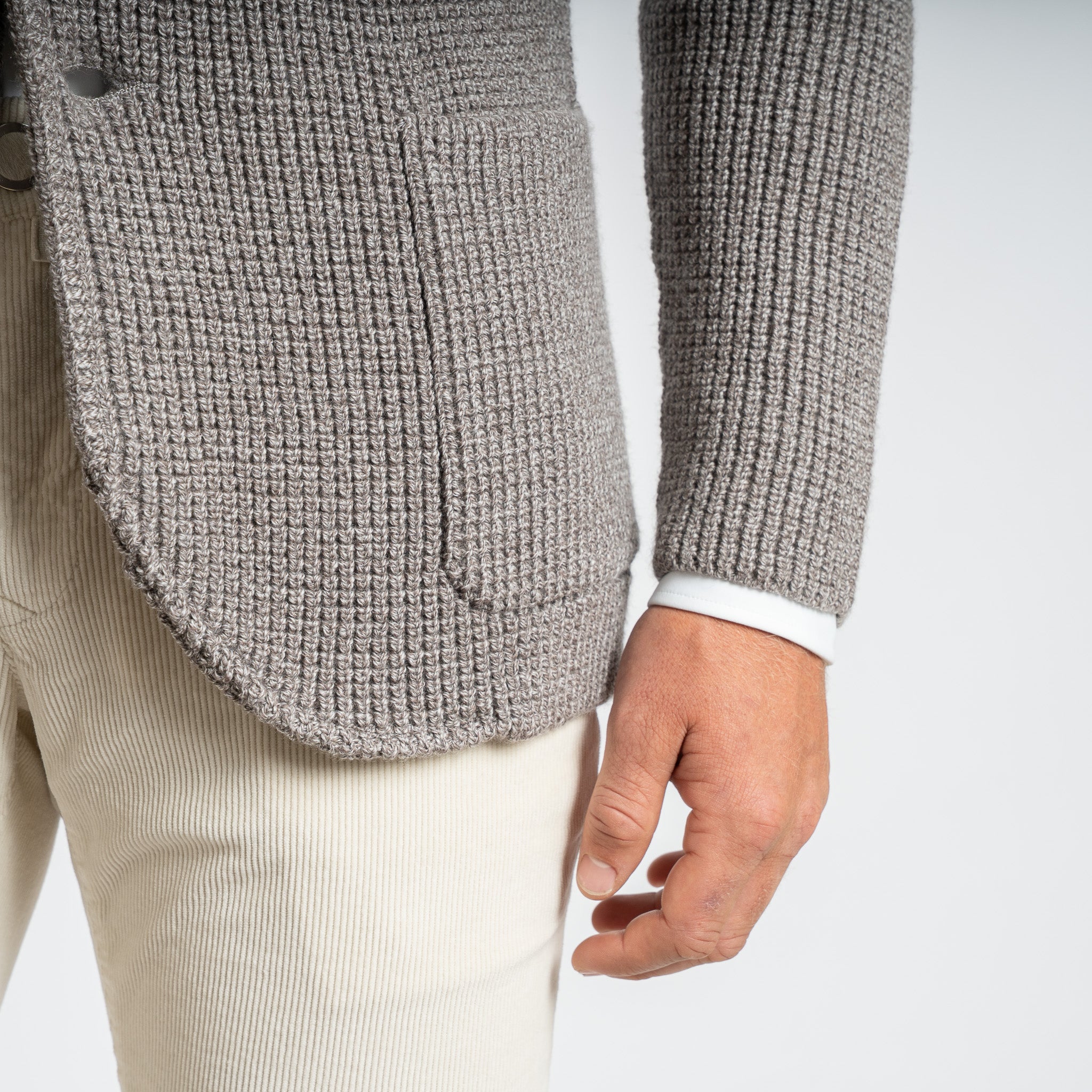 Maurizio Baldassari Gebreid Knoopvest Beige | Brenta Swacket