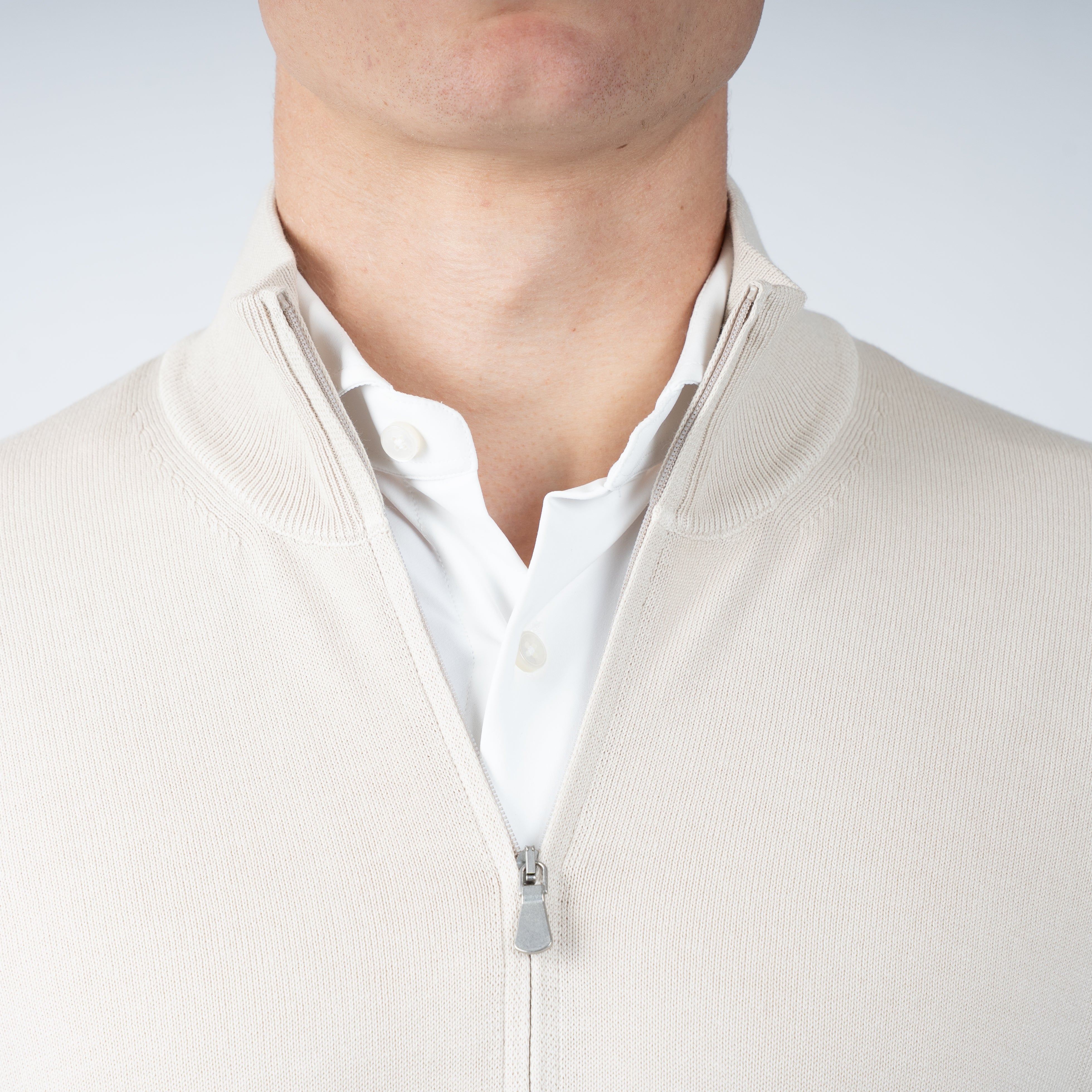 Gran Sasso Gebreid Vest Beige | Pure Cotton