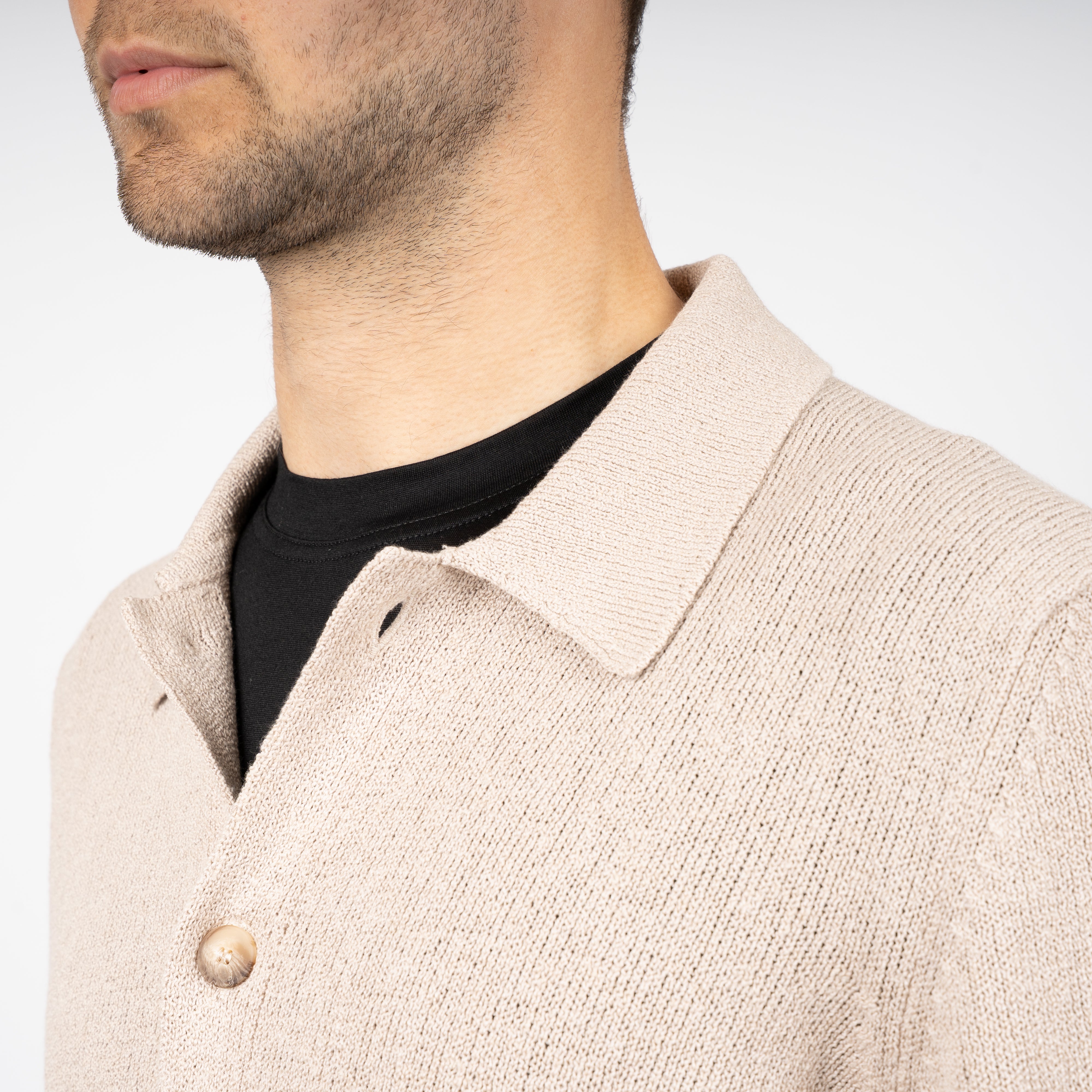 Gran Sasso Cardigan Beige | Cashmere Cotton