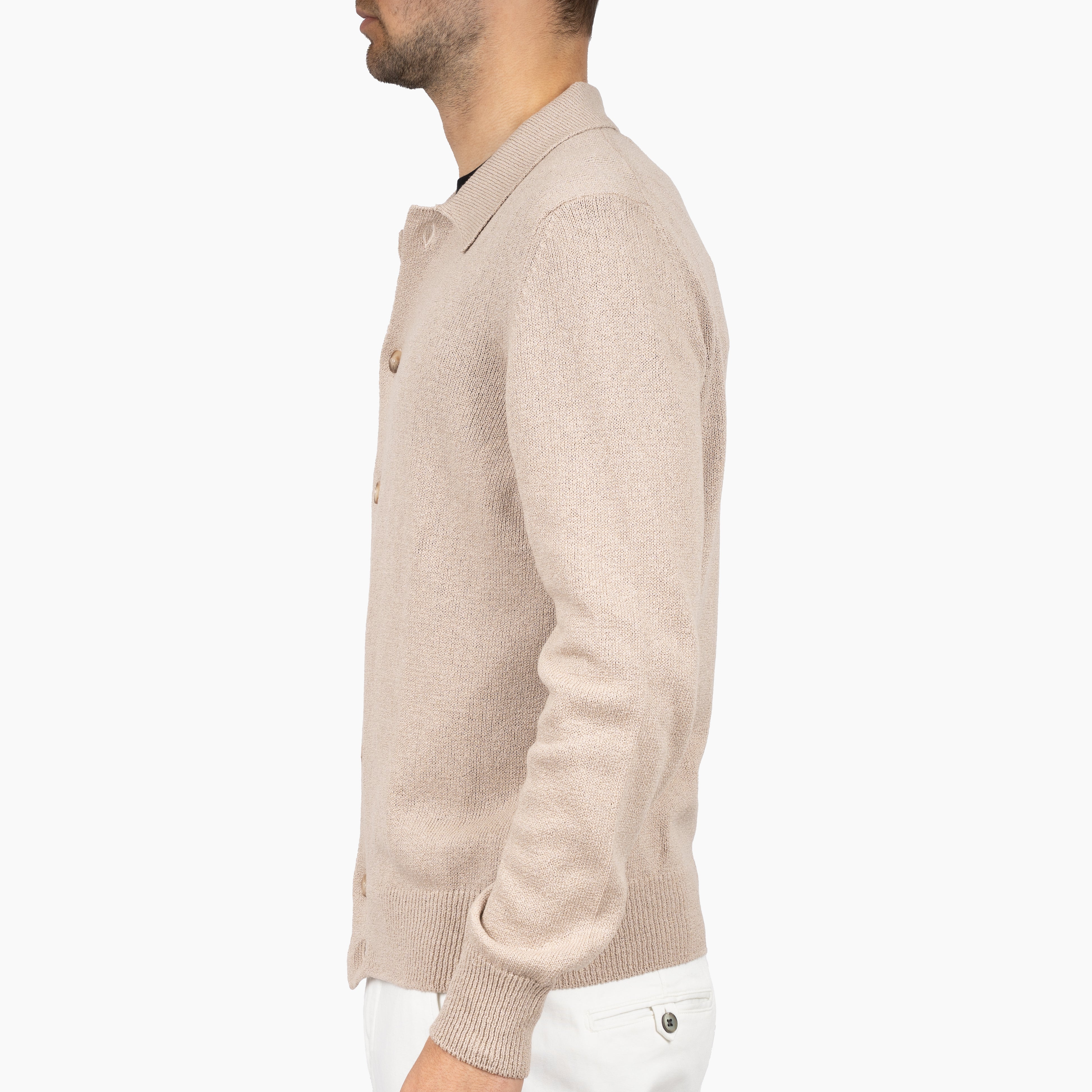 Gran Sasso Cardigan Beige | Cashmere Cotton