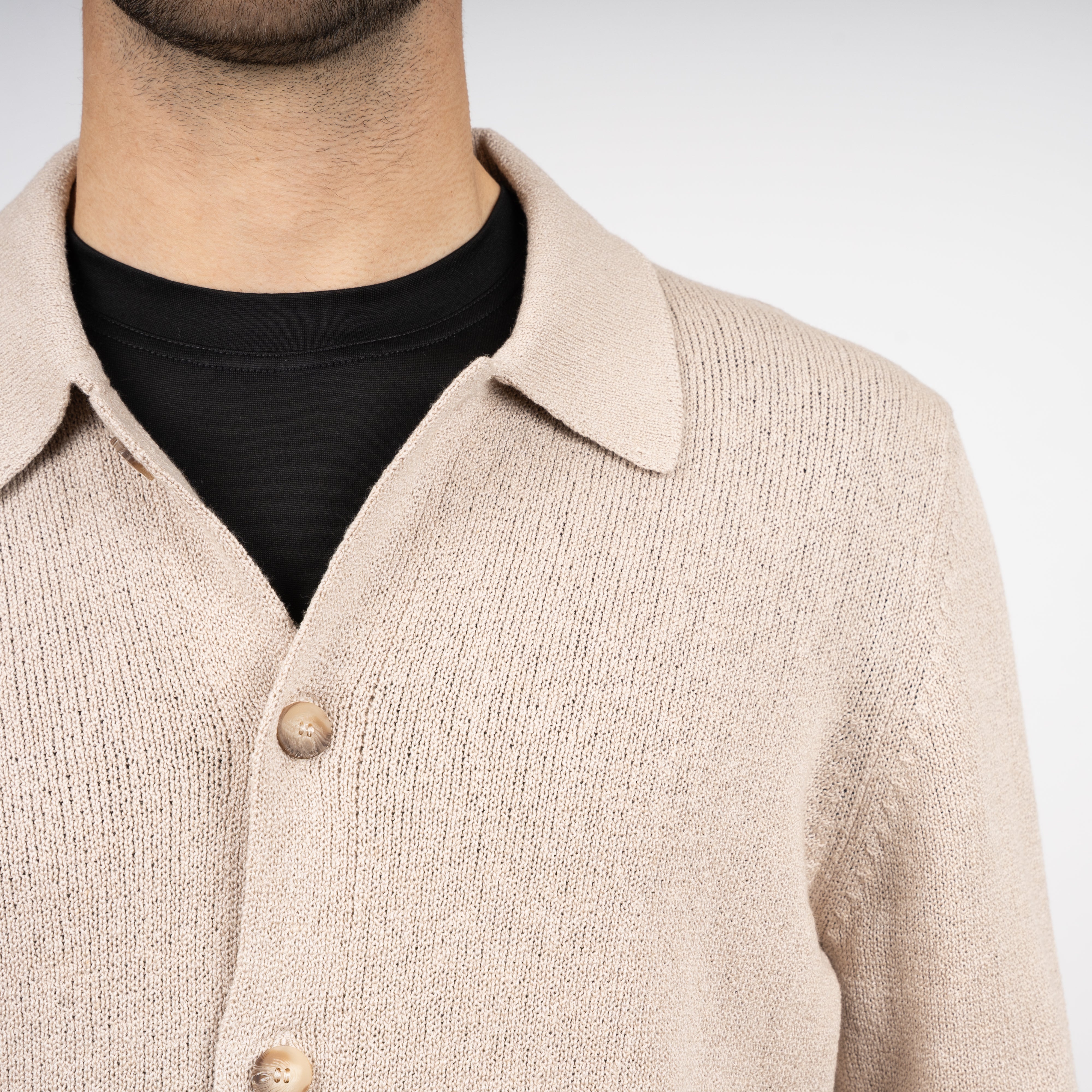 Gran Sasso Cardigan Beige | Cashmere Cotton