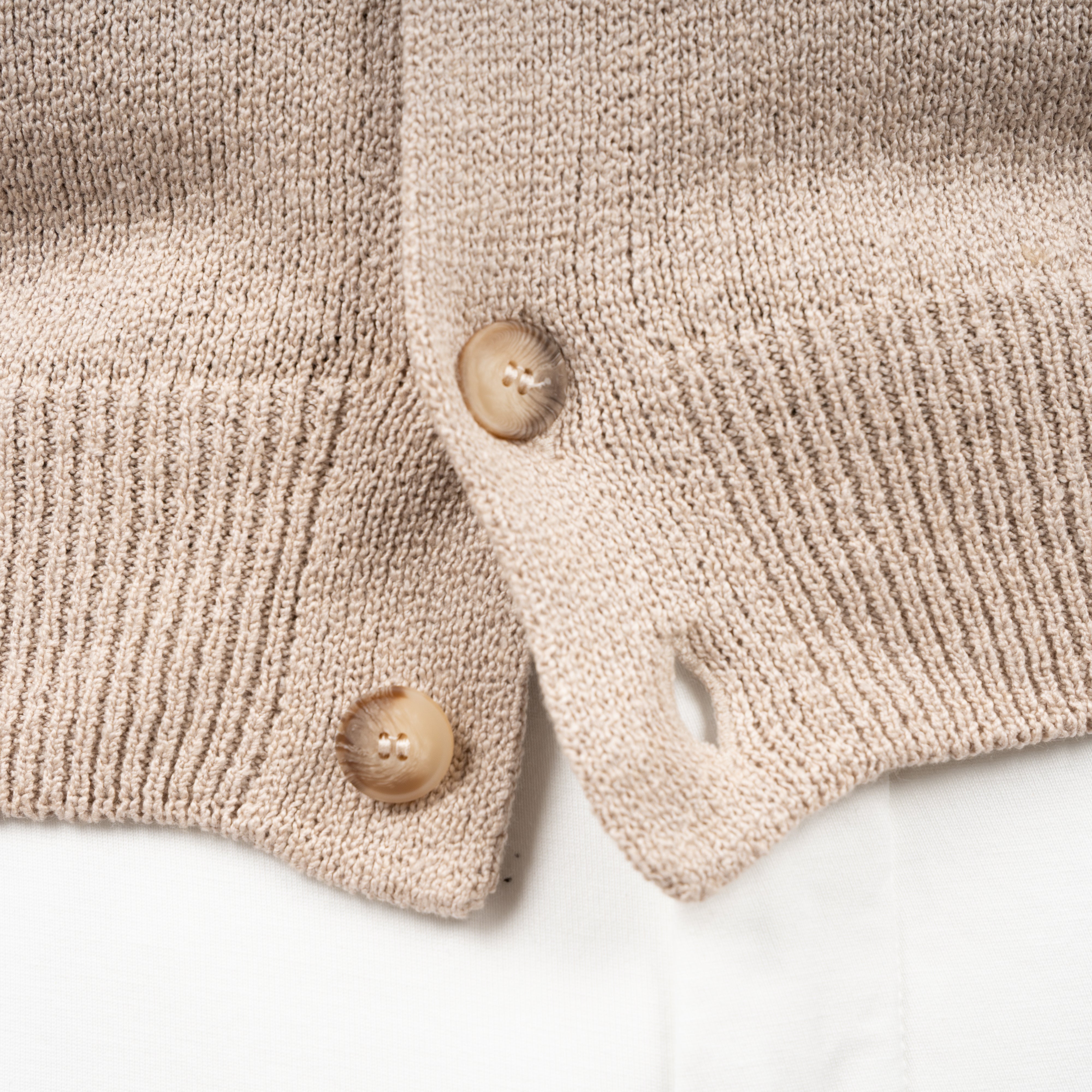 Gran Sasso Cardigan Beige | Cashmere Cotton