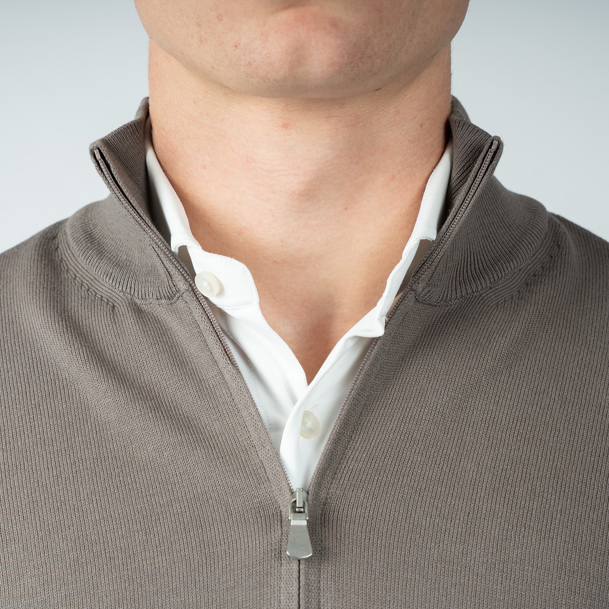 Gran Sasso Gebreid Vest Taupe | Pure Cotton