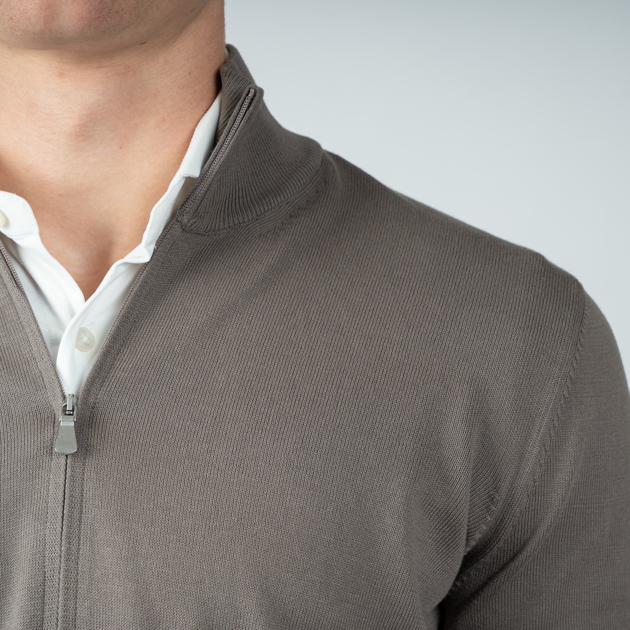 Gran Sasso Gebreid Vest Taupe | Pure Cotton