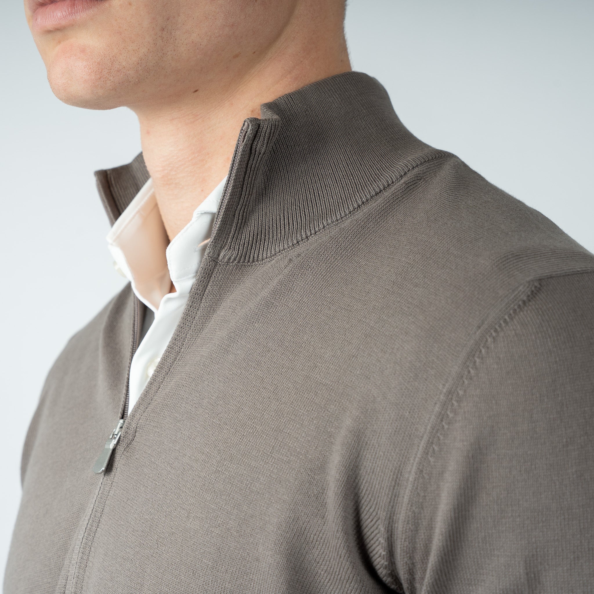 Gran Sasso Gebreid Vest Taupe | Pure Cotton