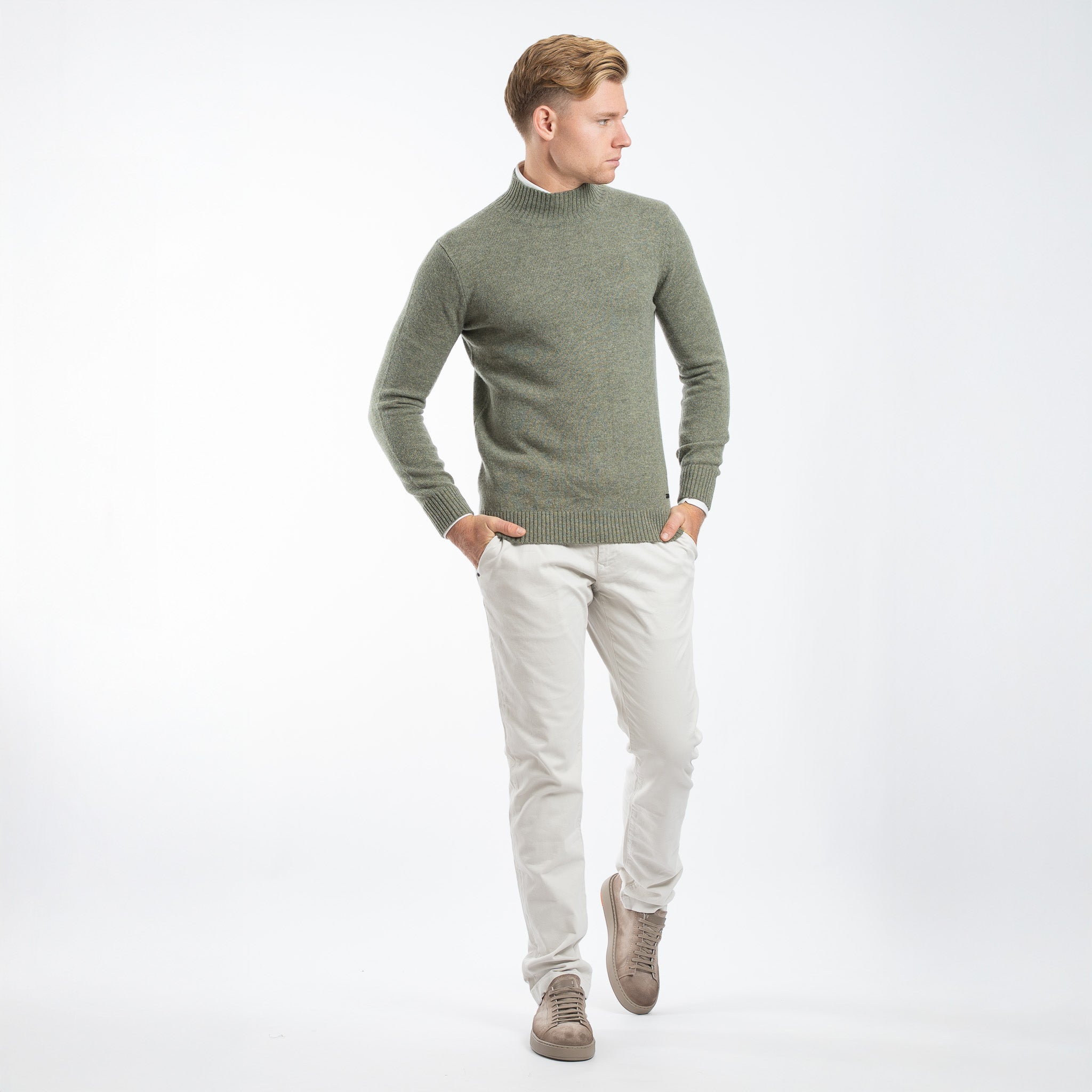 SEVEN DIALS Gebreide Turtleneck Trui Groen | Emsley