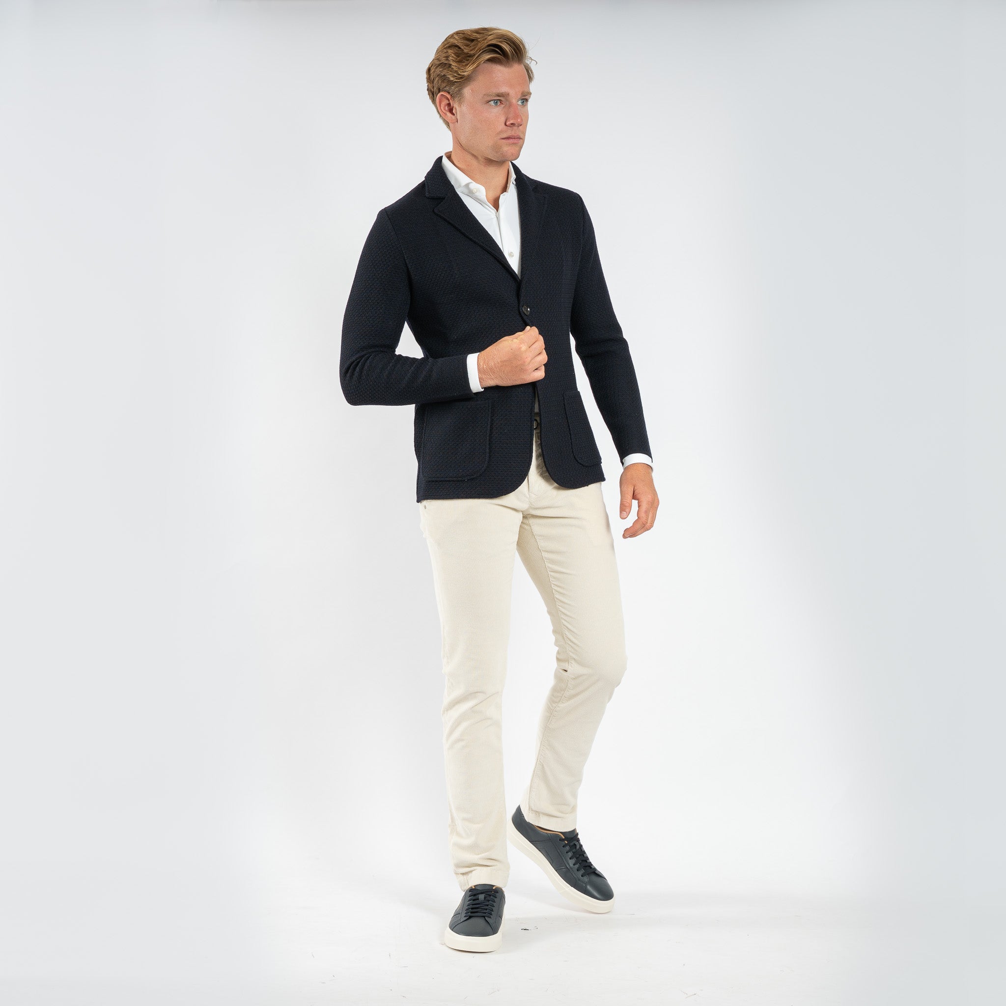 Maurizio Baldassari Gebreid Knoopvest Donkerblauw | San Marco Swacket