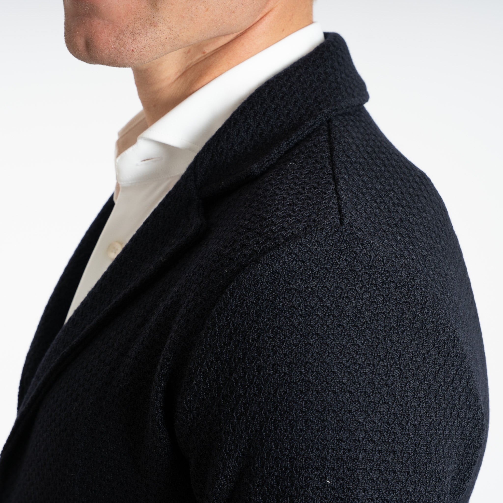 Maurizio Baldassari Gebreid Knoopvest Donkerblauw | San Marco Swacket