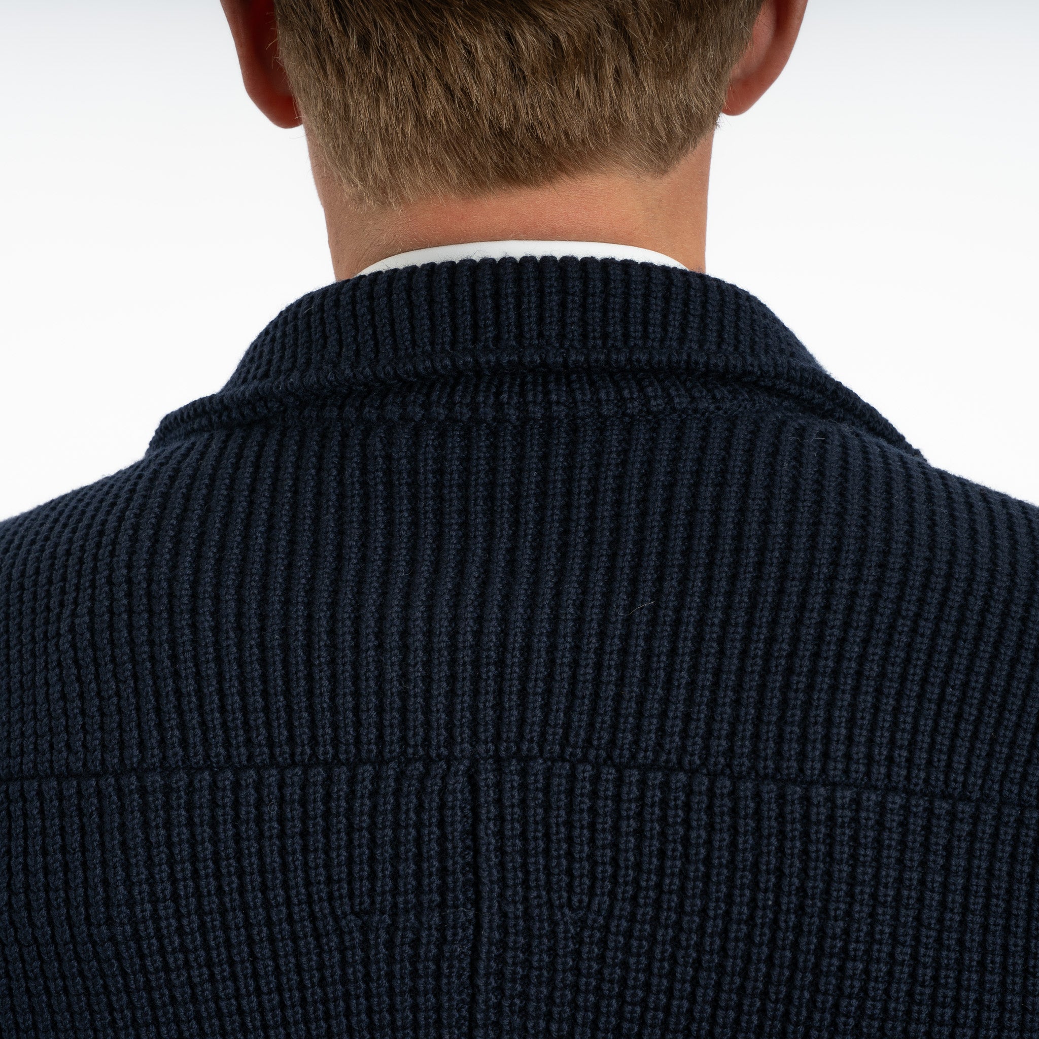 Maurizio Baldassari Gebreid Knoopvest Blauw | Brenta Swacket