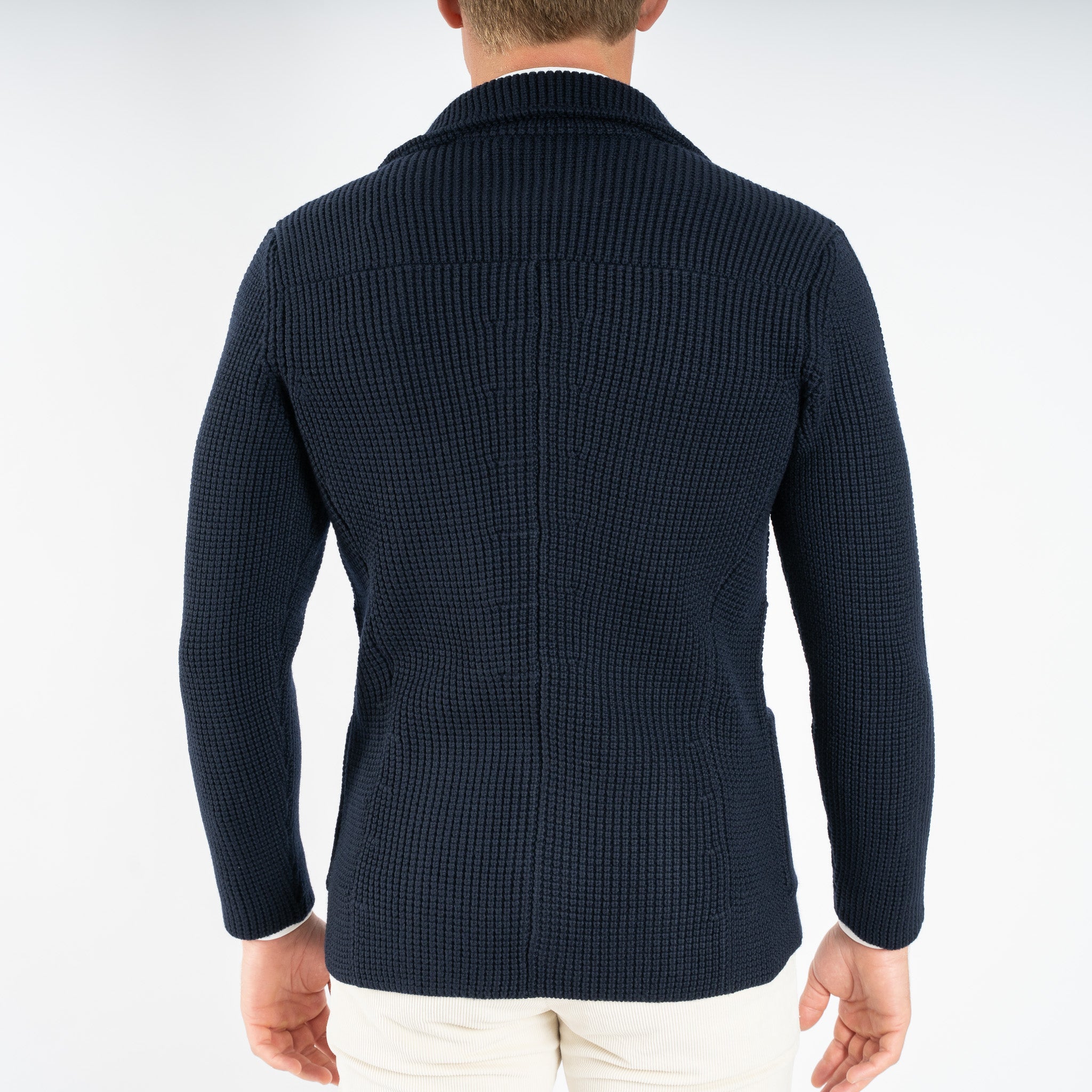 Maurizio Baldassari Gebreid Knoopvest Blauw | Brenta Swacket
