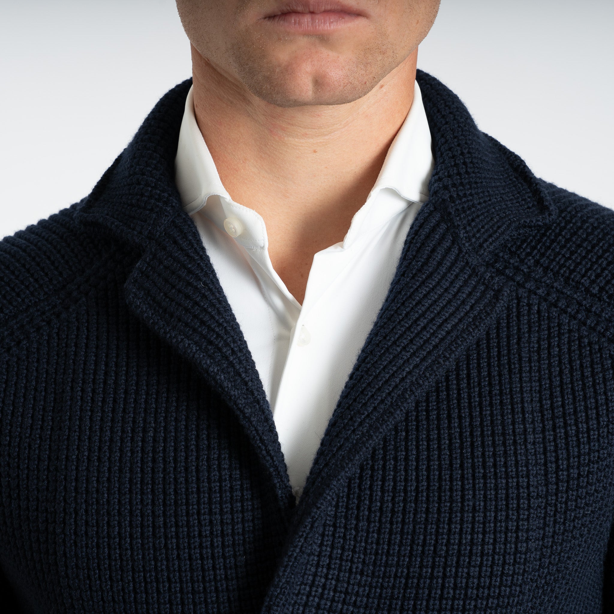 Maurizio Baldassari Gebreid Knoopvest Blauw | Brenta Swacket