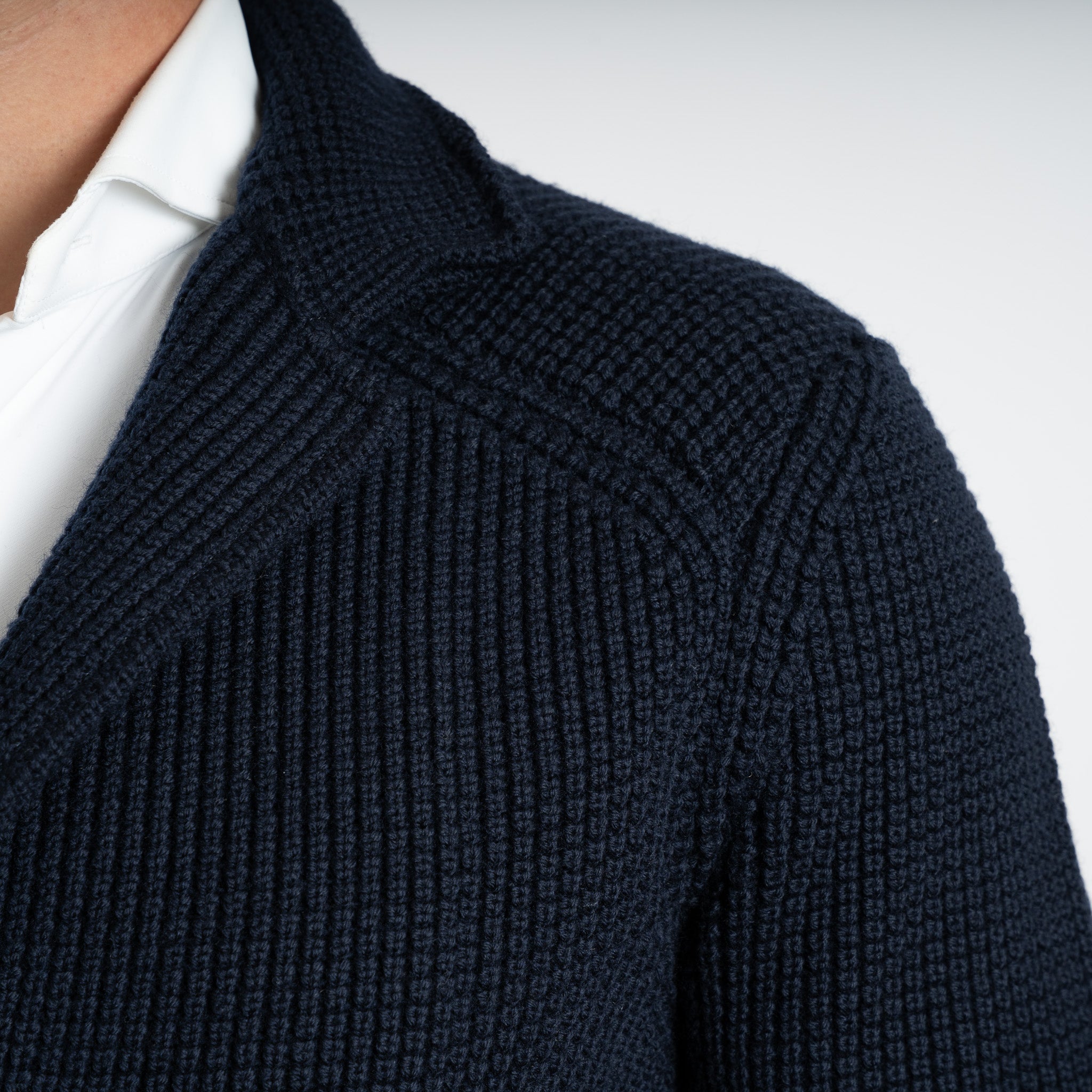Maurizio Baldassari Gebreid Knoopvest Blauw | Brenta Swacket
