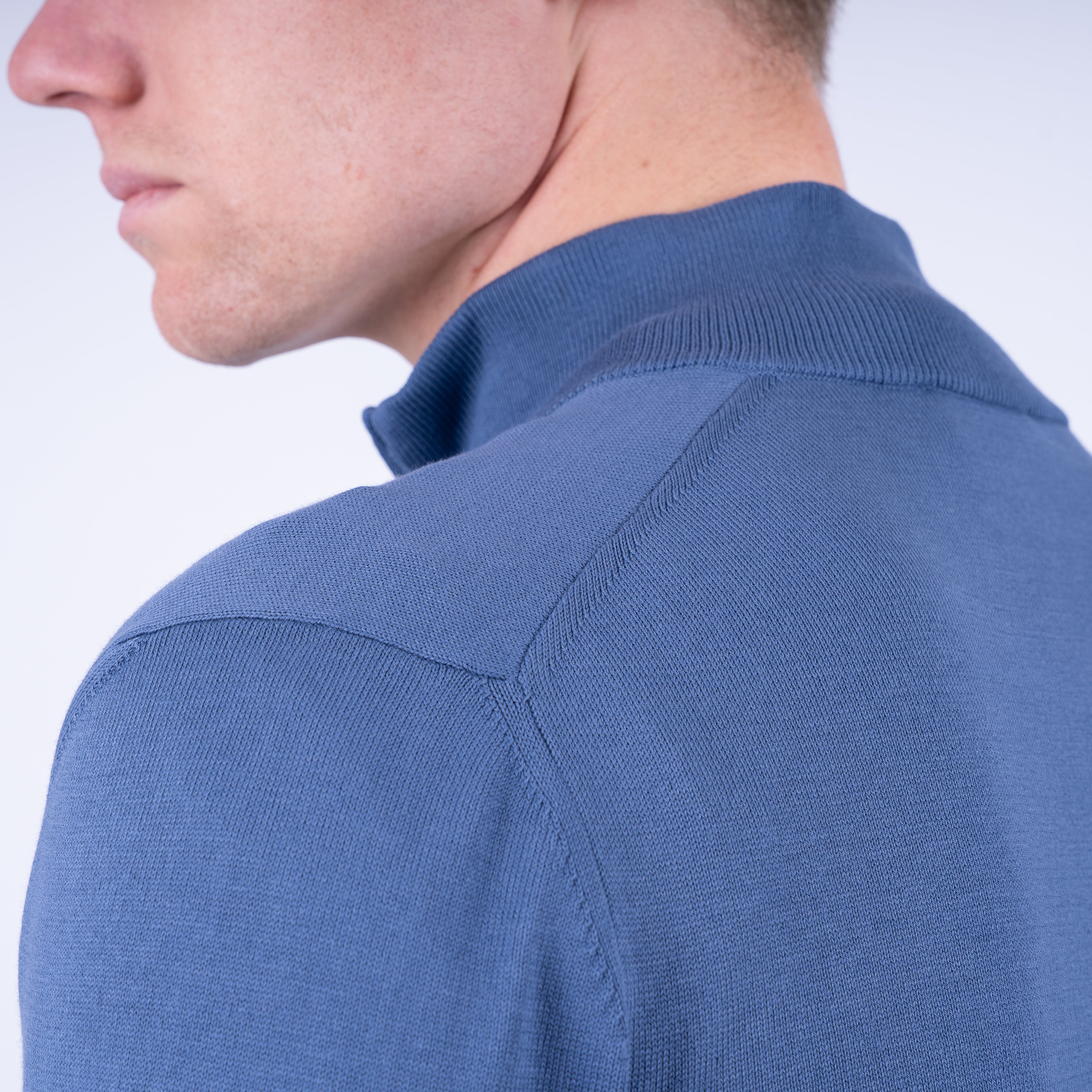 Gran Sasso Gebreid Vest Blauw | Pure Cotton