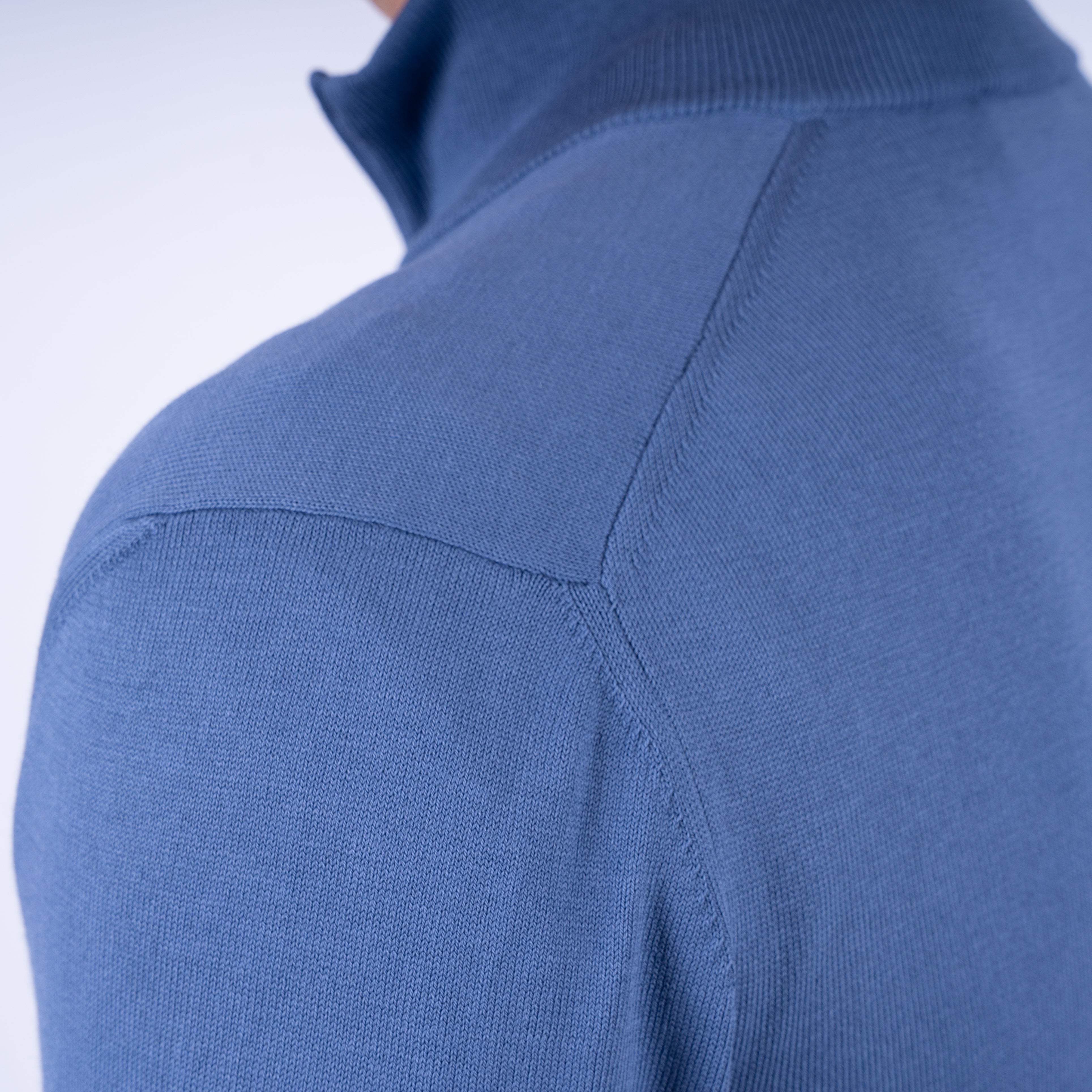 Gran Sasso Gebreid Vest Blauw | Pure Cotton