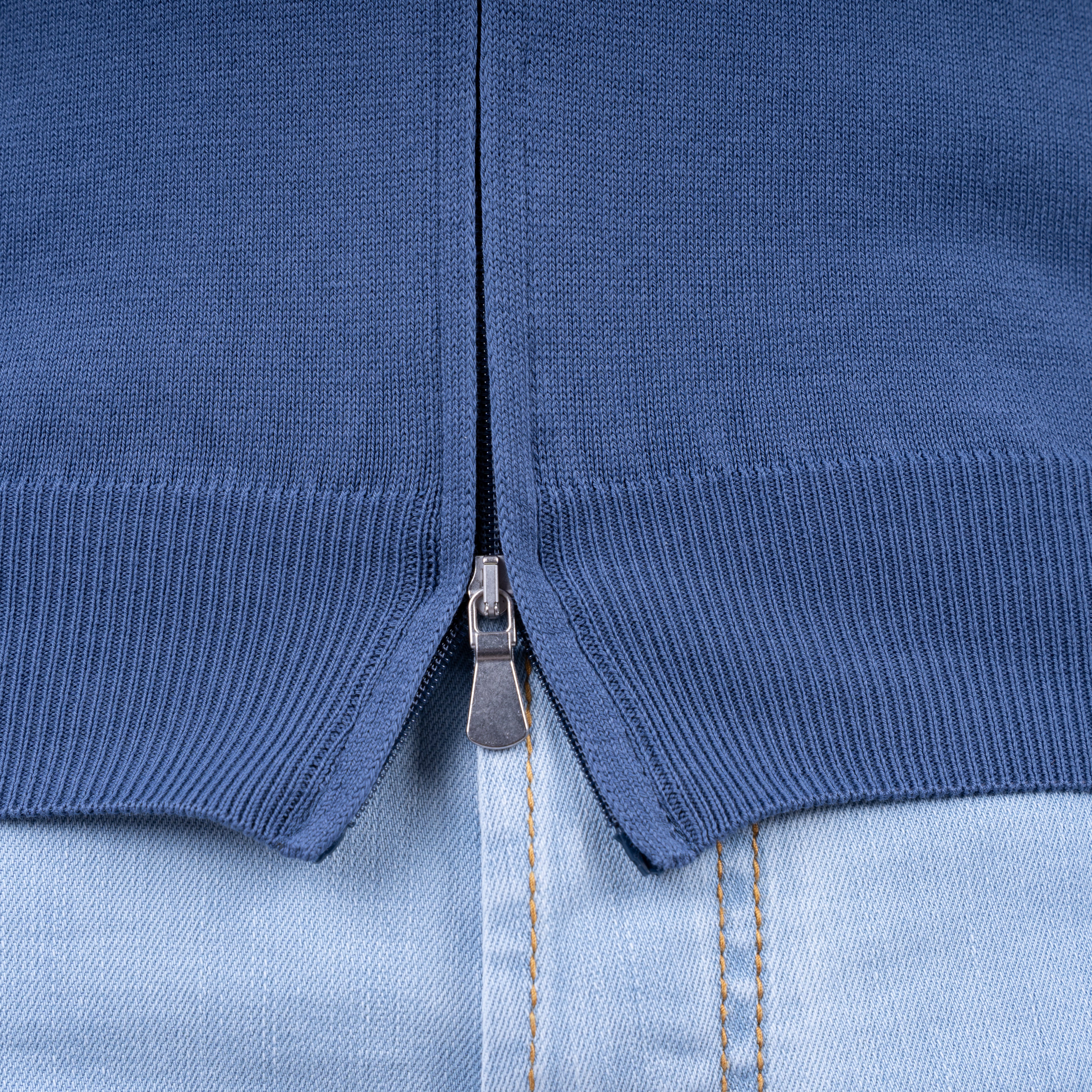 Gran Sasso Gebreid Vest Blauw | Pure Cotton