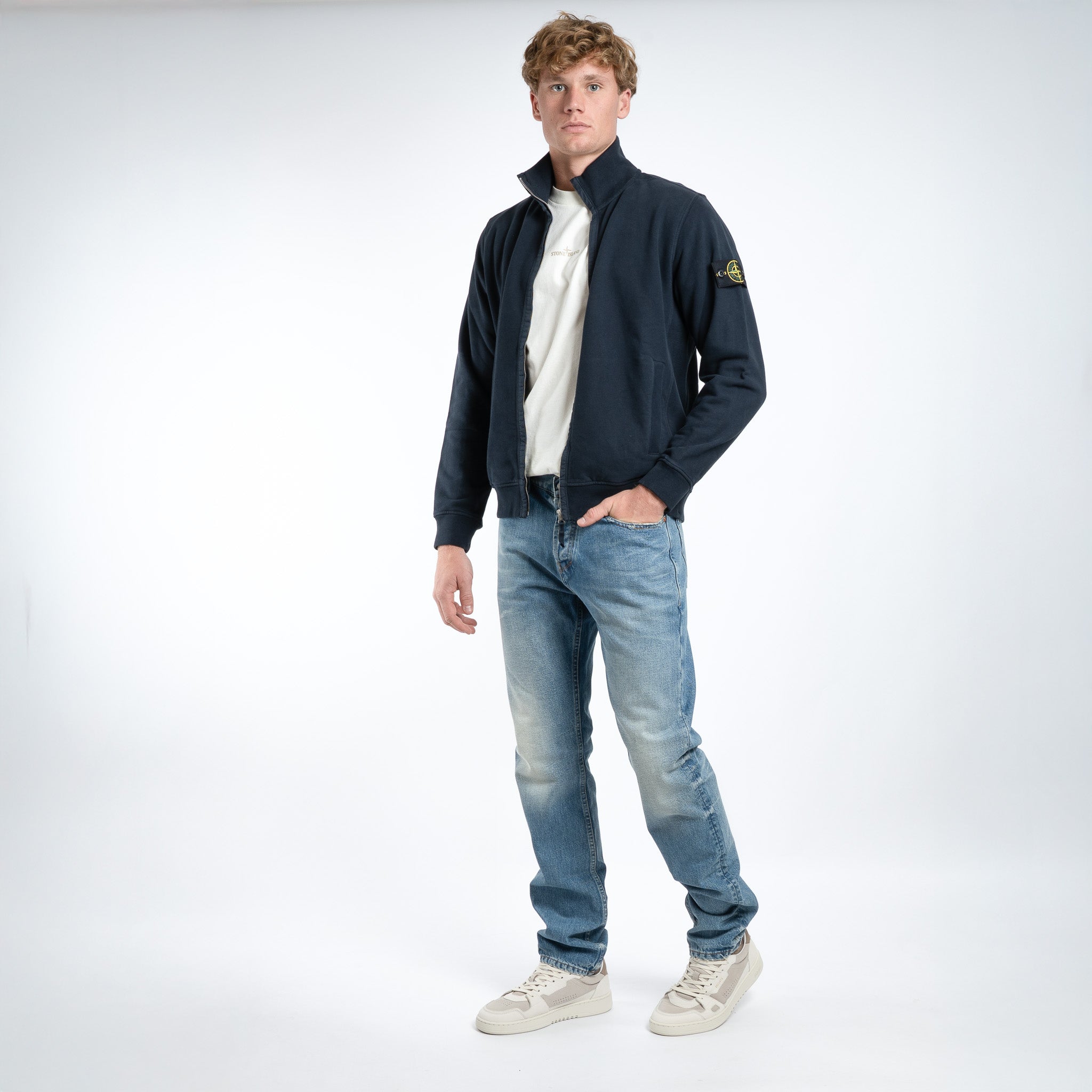 Stone Island Vest Blauw | Brushed Organic Cotton