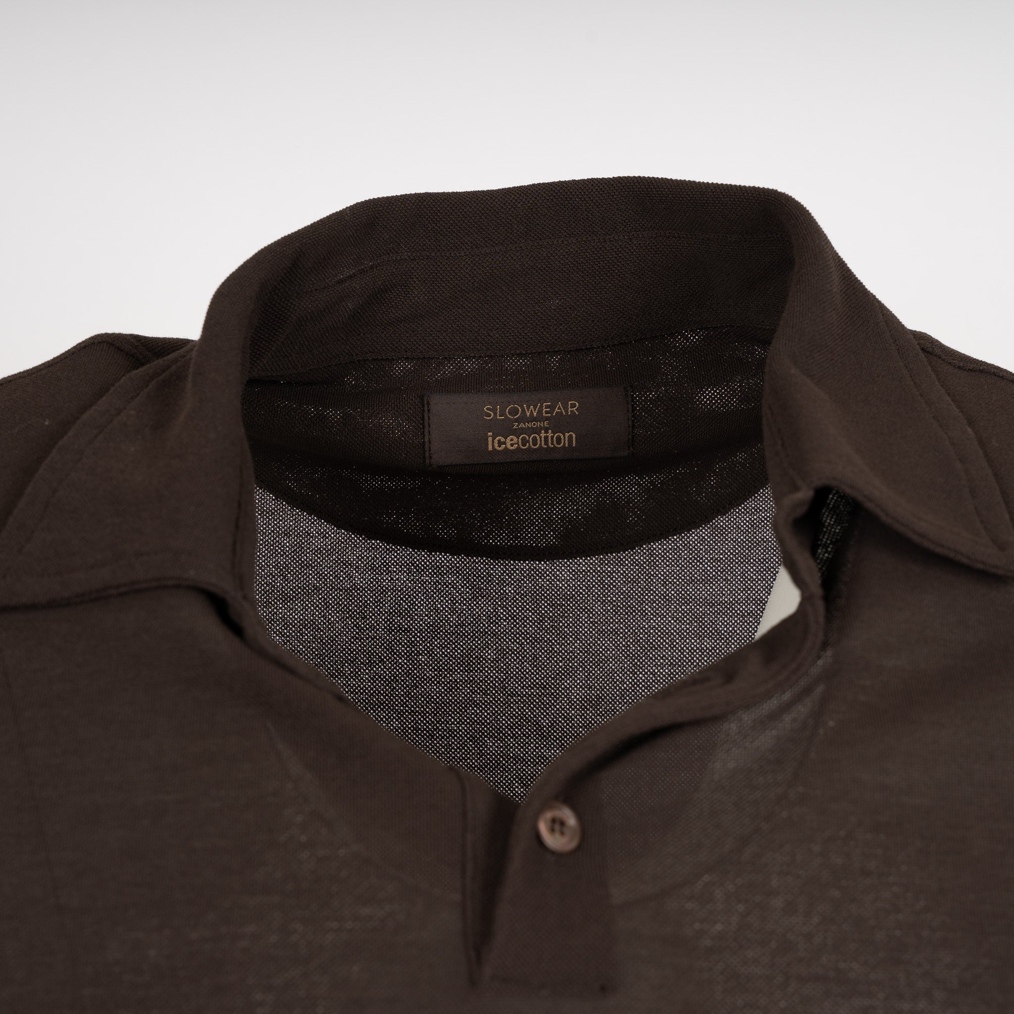 Zanone Polo Lange Mouw Bruin | IceCotton