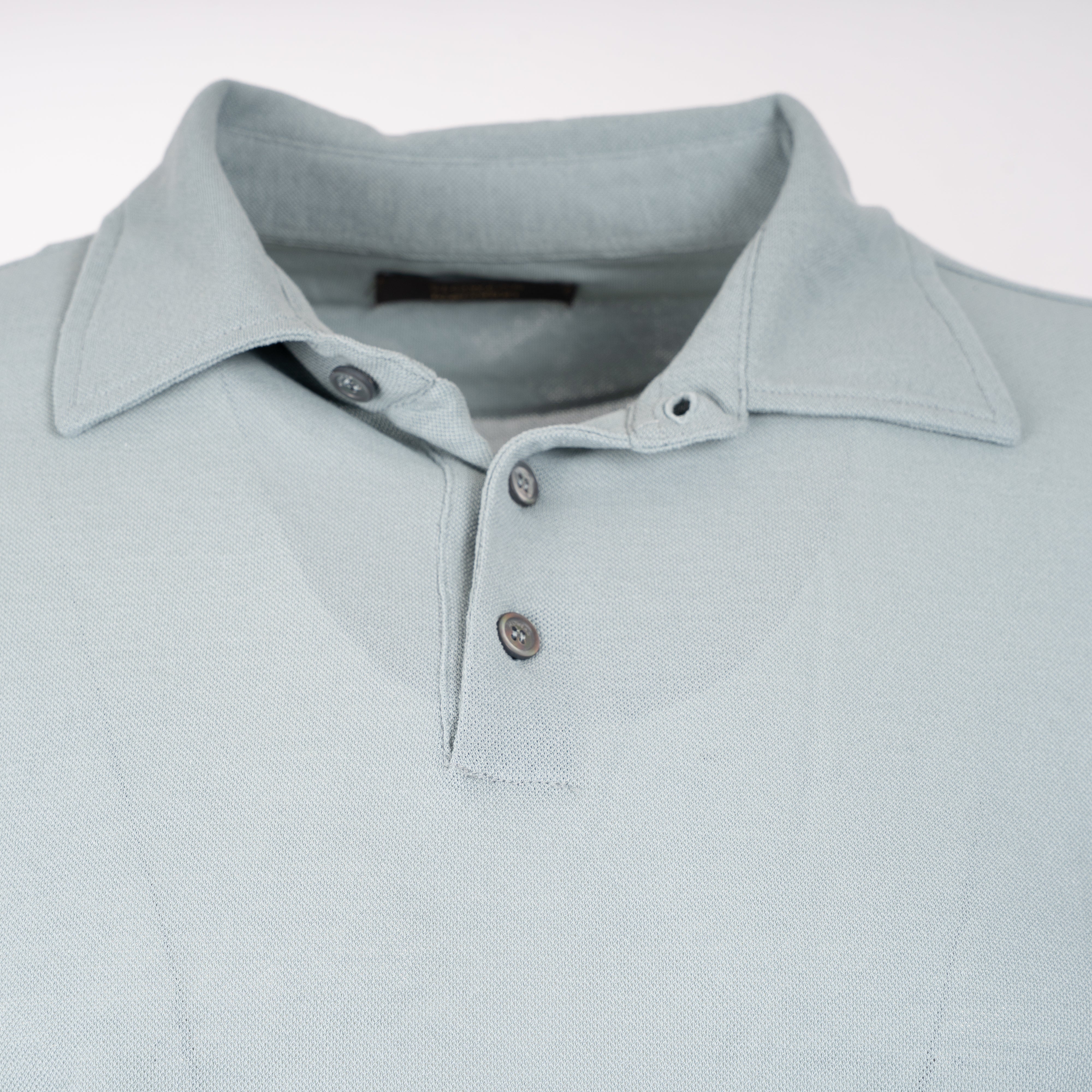 Zanone Polo Lange Mouw Lichtblauw | IceCotton