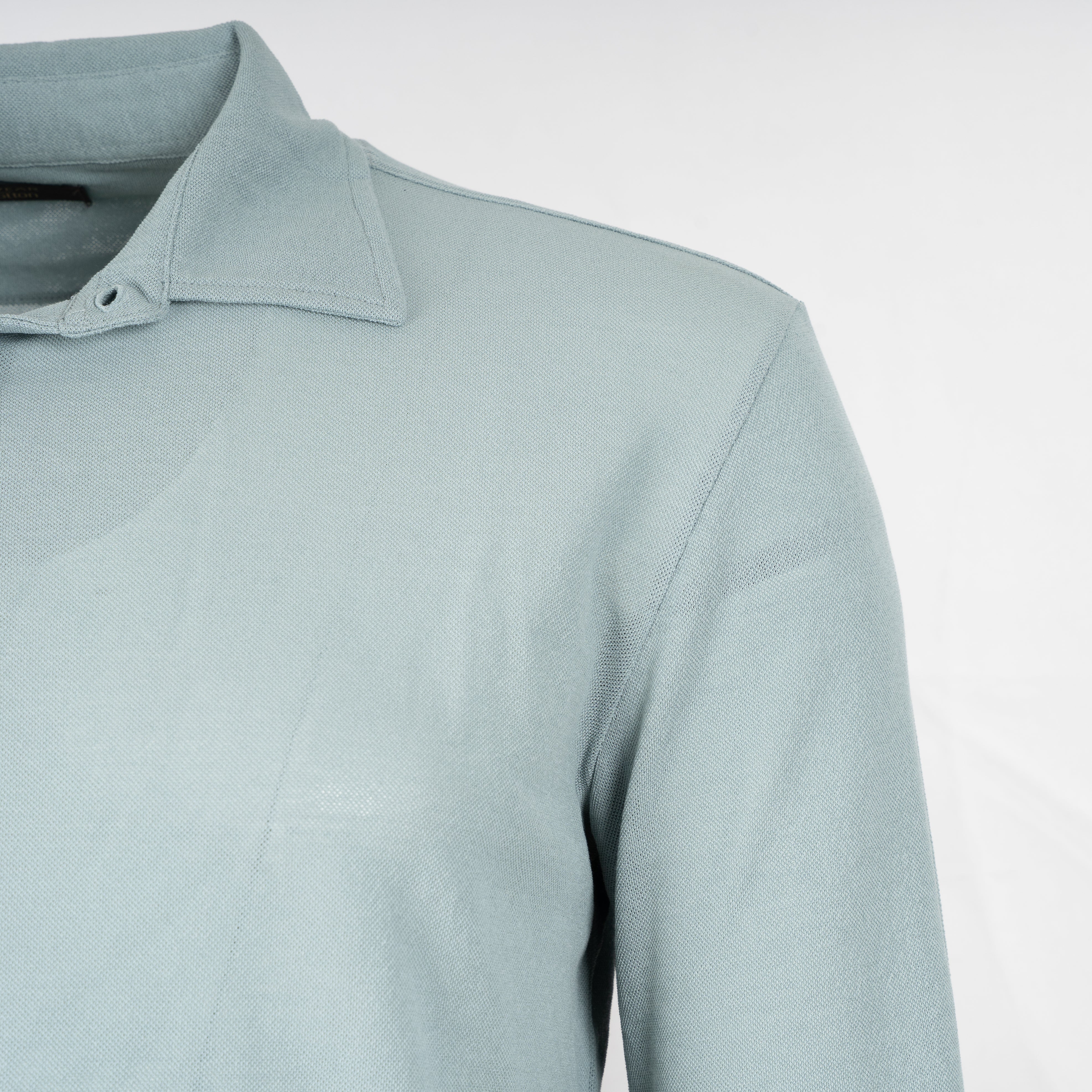 Zanone Polo Lange Mouw Lichtblauw | IceCotton