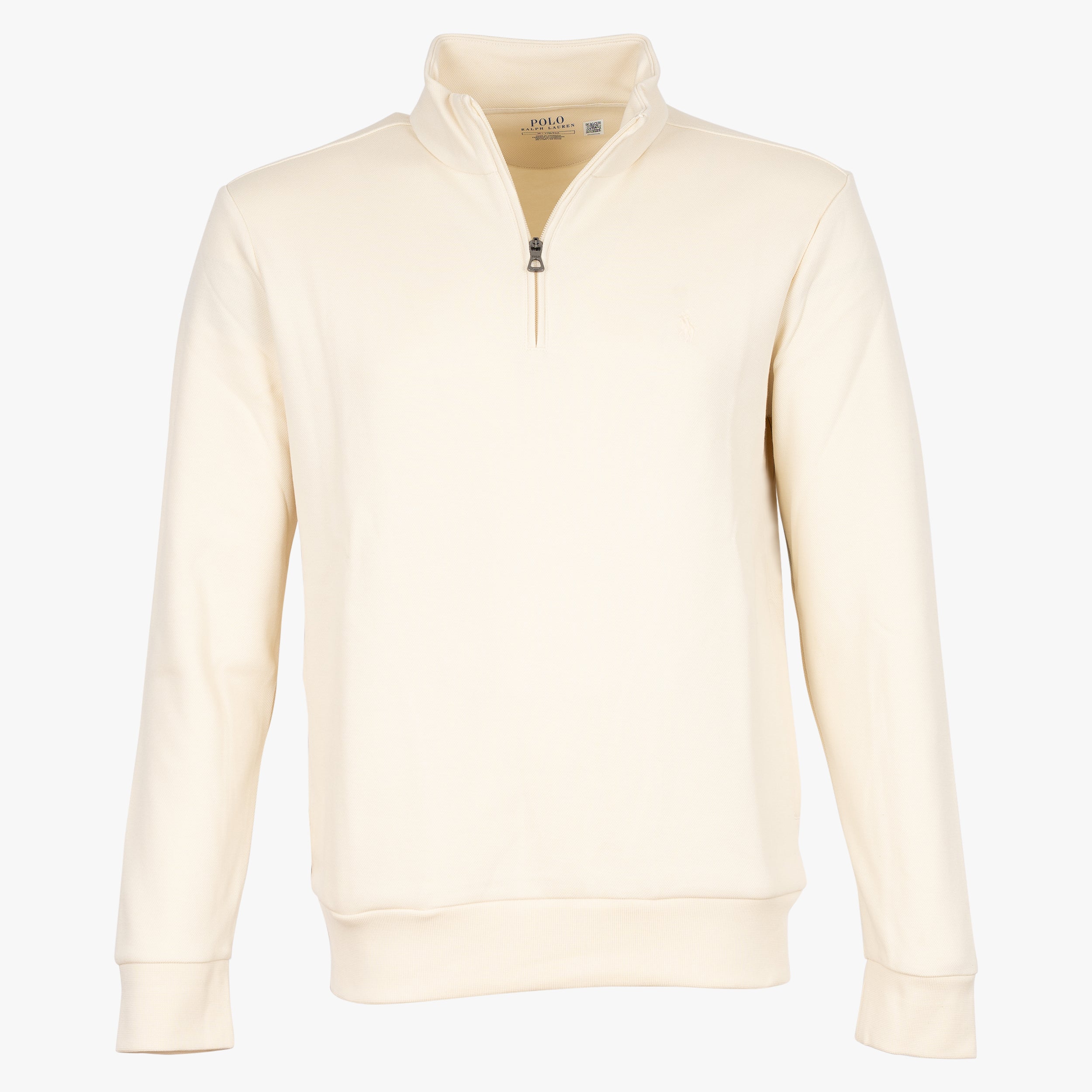 Ralph Lauren Gebreide Trui met Rits Crème | Double-Knit