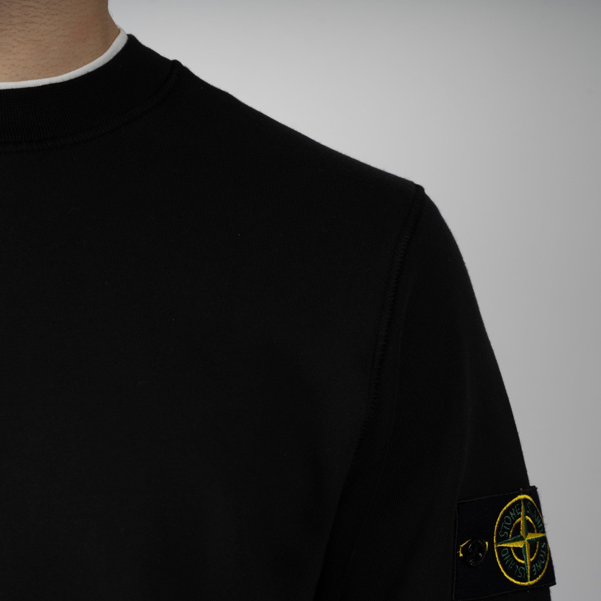 Stone Island Sweater Zwart | Cotton Fleece