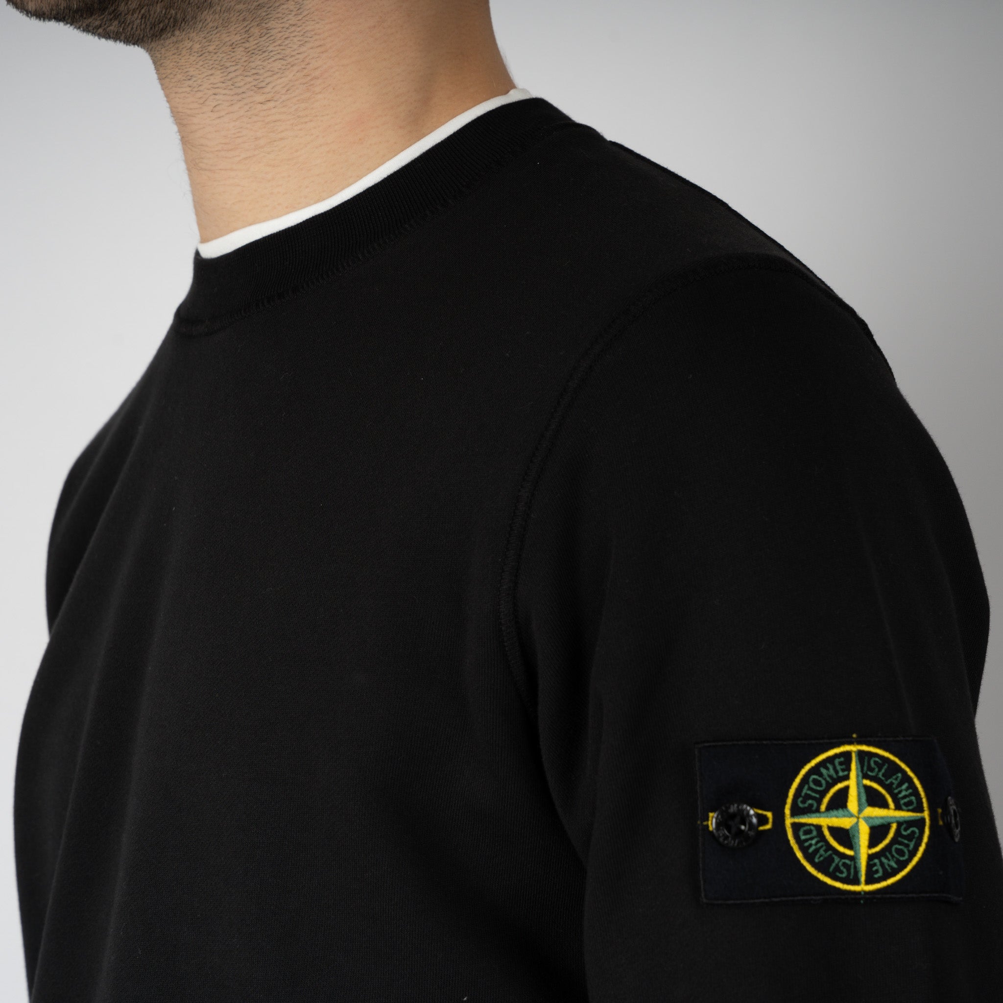 Stone Island Sweater Zwart | Cotton Fleece