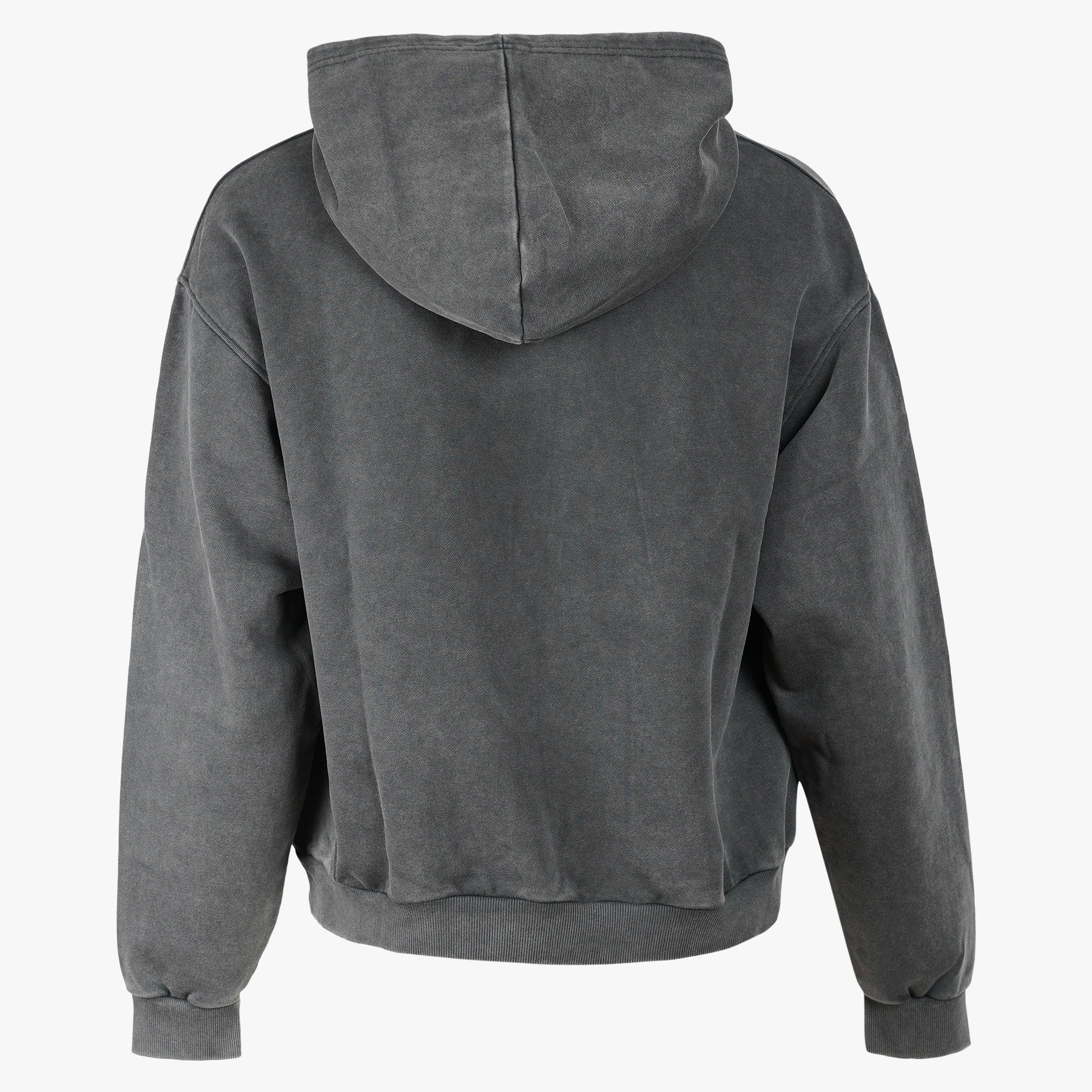 Filling Pieces Hoodie Verwassen Zwart | Boxy Embroidered