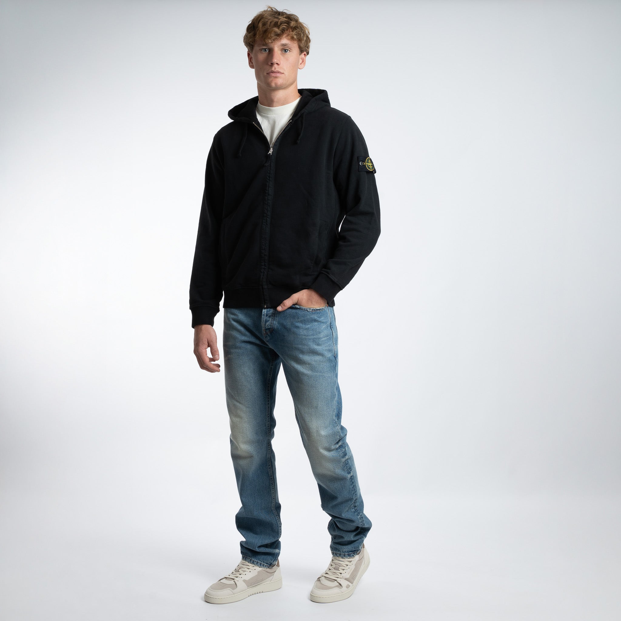 Stone Island Vest Zwart | Brushed Organic Cotton