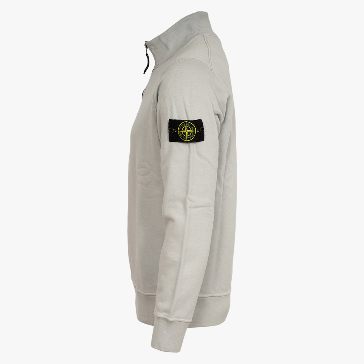 Stone Island Trui met Rits Parelgrijs | Cotton Fleece