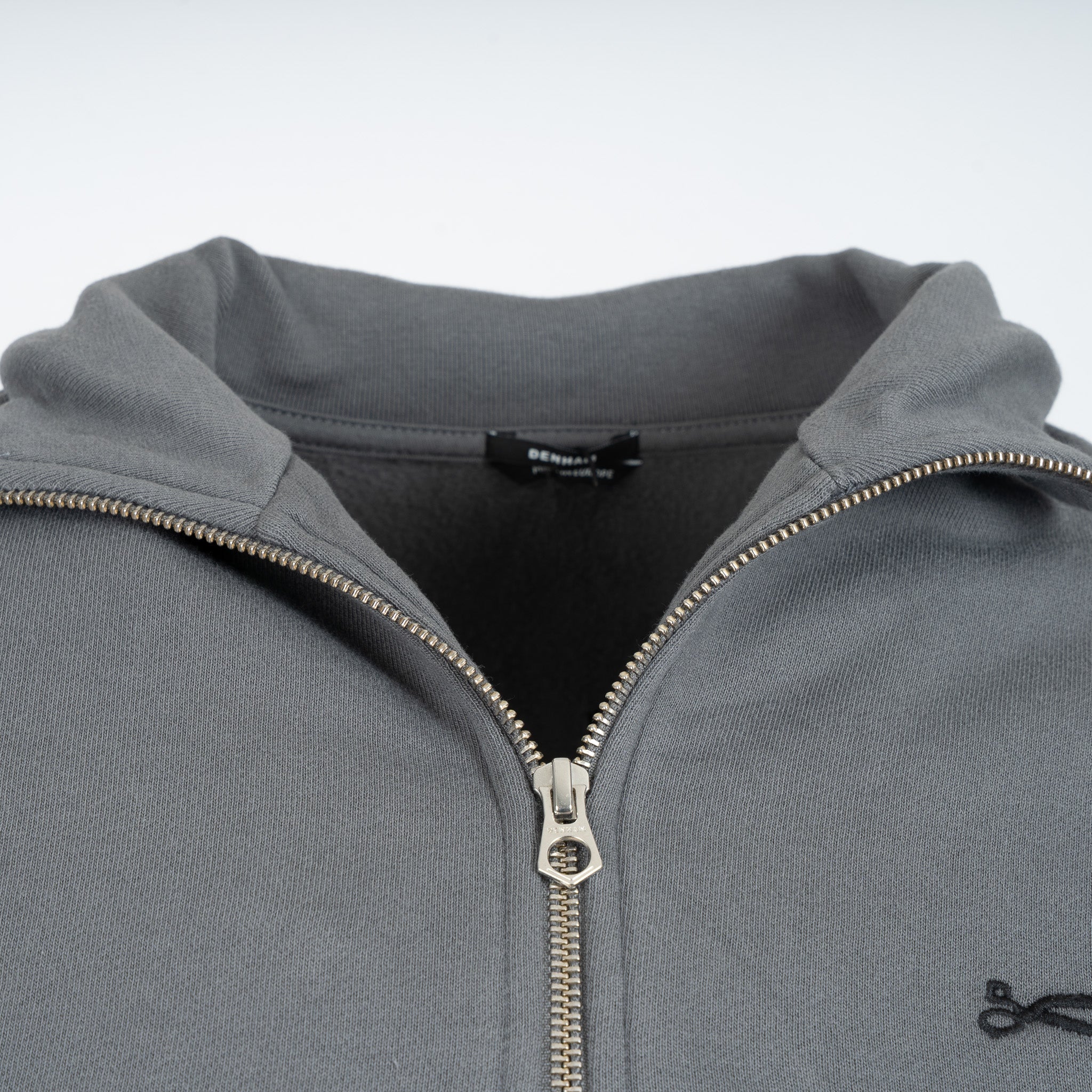 Denham Sweater met Rits Grijs | Scissor Half Zip