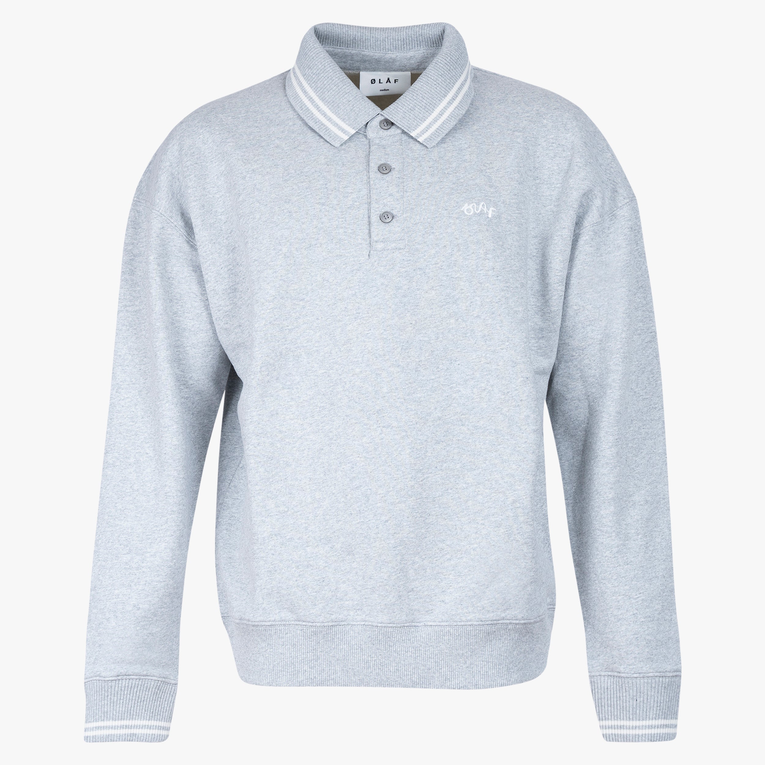 Olaf Polo Sweater Grijs | Tipping Detail Oversized