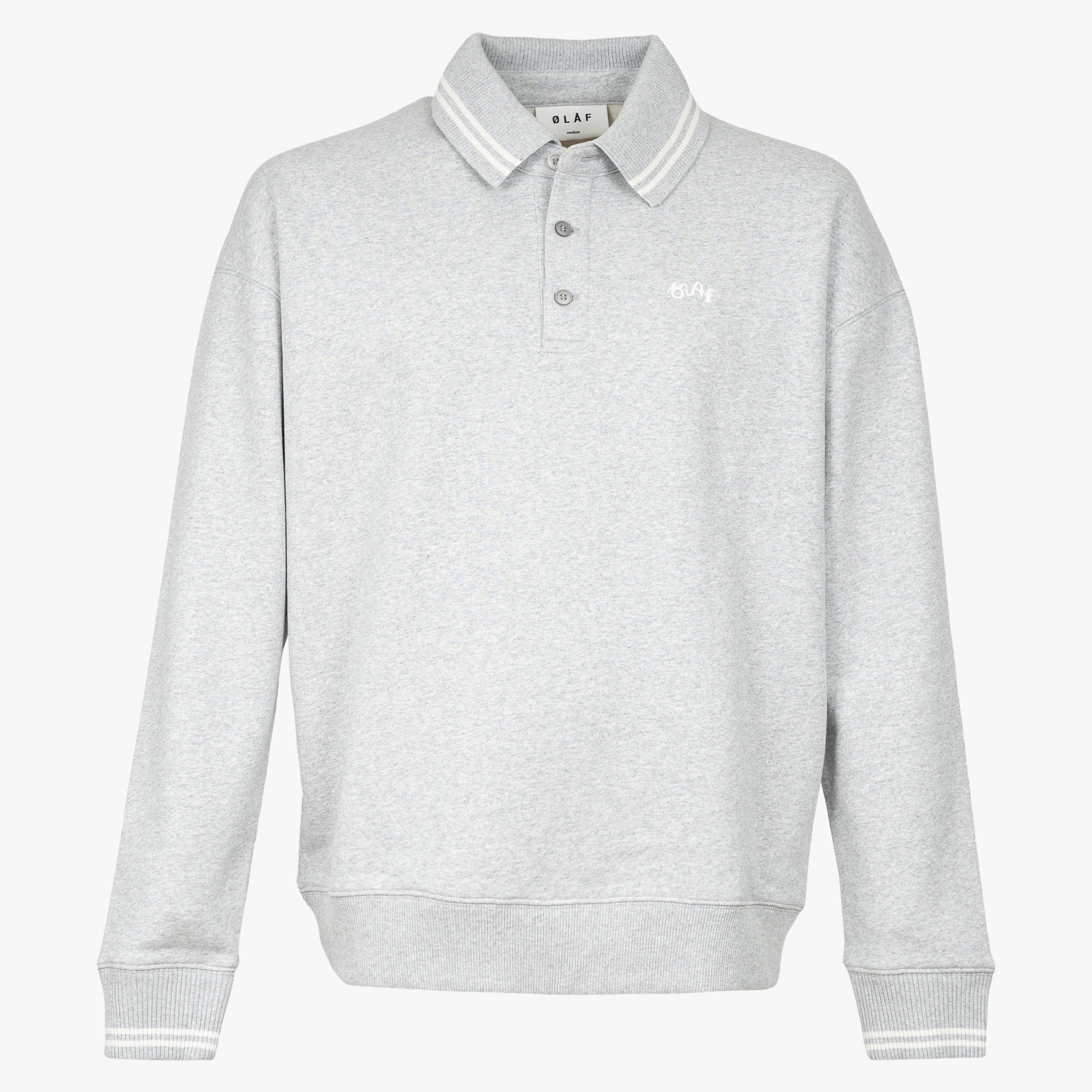 Olaf Polo Sweater Grijs | Tipping Detail Oversized