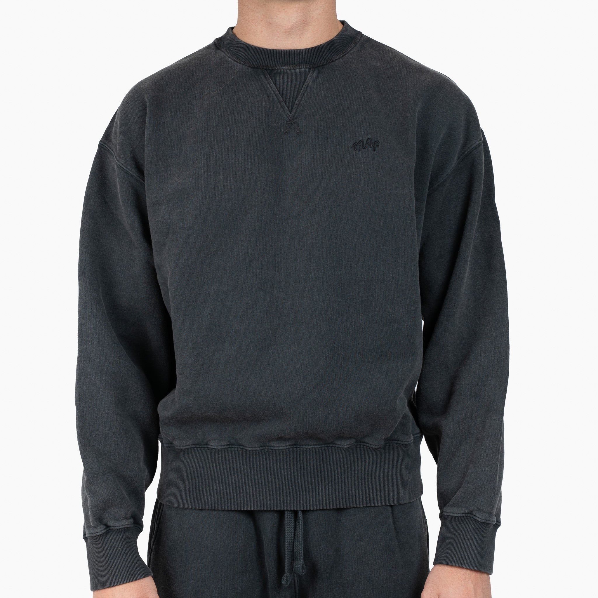 Olaf Sweater Grijs | Washed Signature Boxy Crewneck