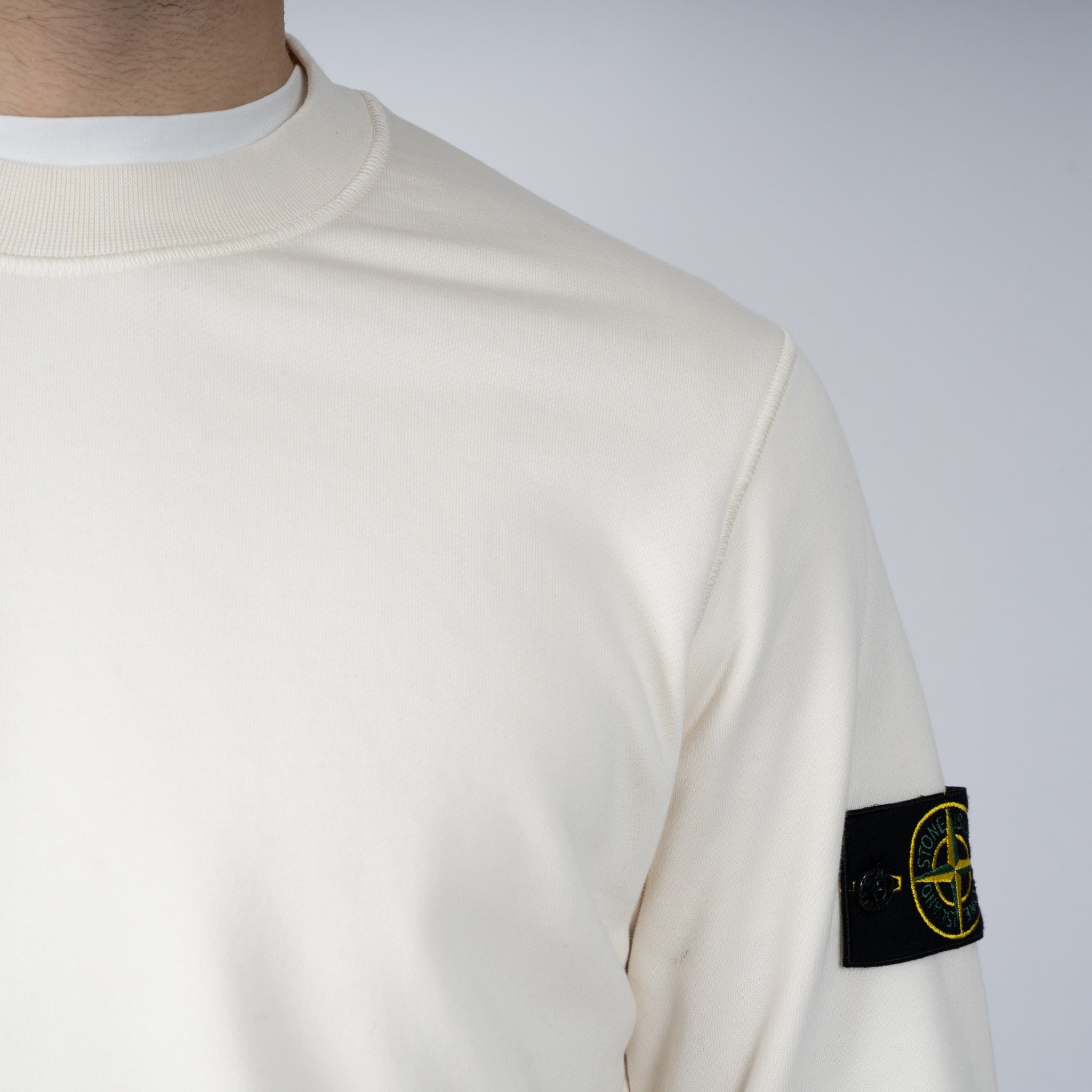 Stone Island Sweater Crème | Cotton Fleece