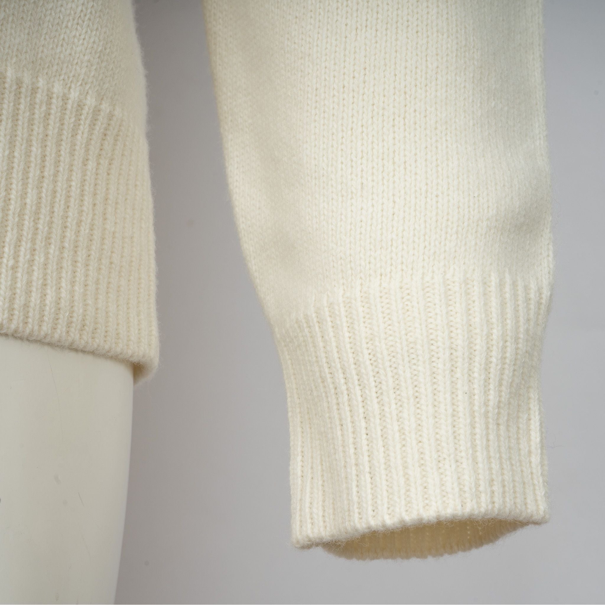 Stone Island Gebreide Trui met Knopenlijst Crème | Lambswool