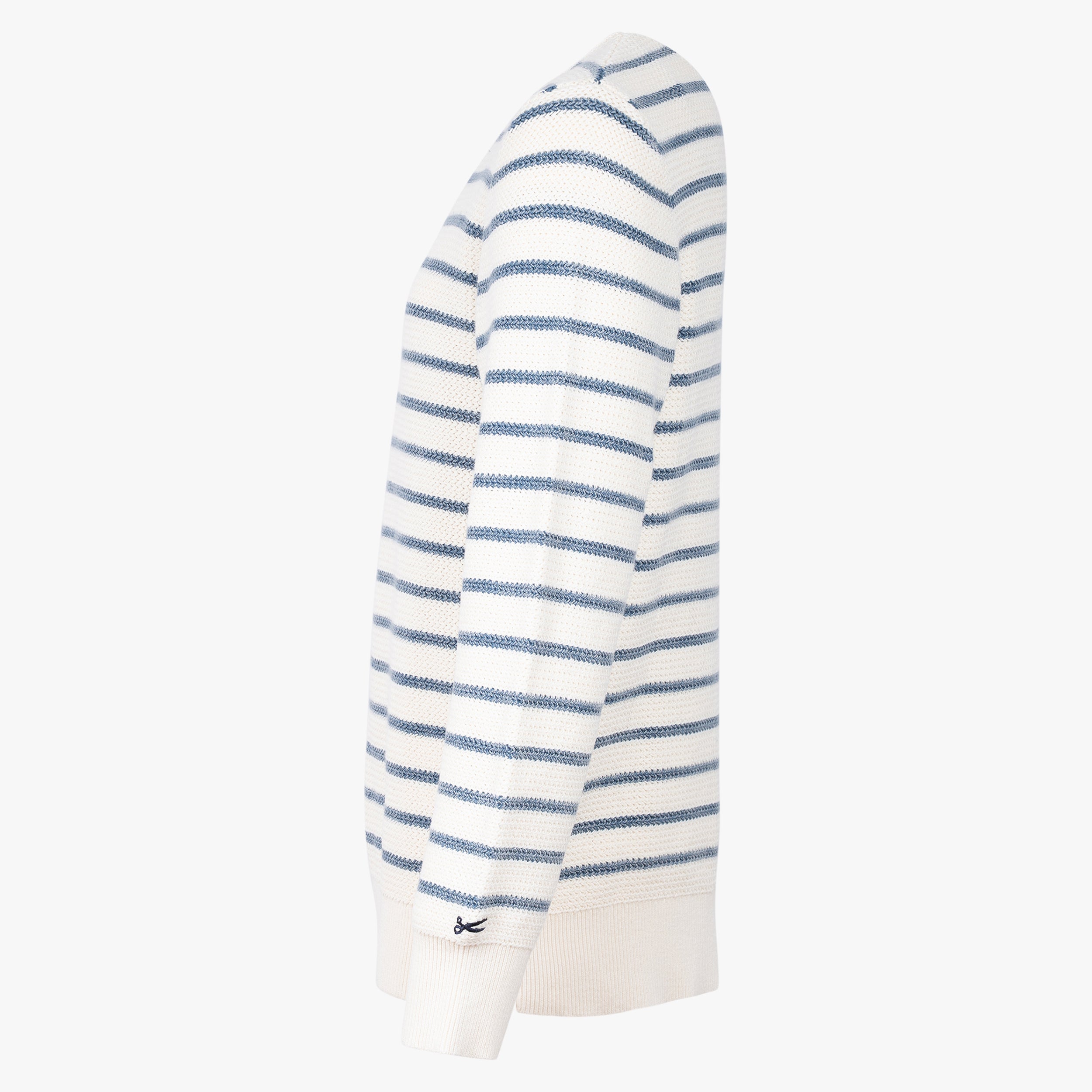 Denham Gebreide Trui Lichtblauw Gestreept | Leo Crewneck