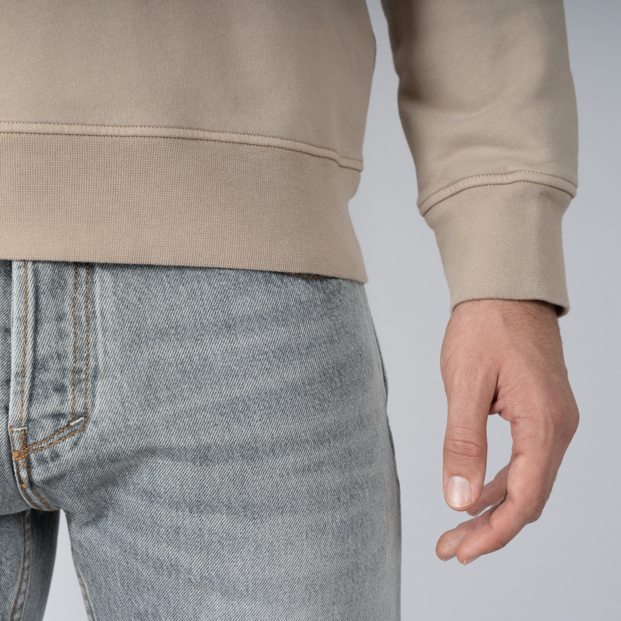 Stone Island Sweater met Rits Zand | Cotton Fleece