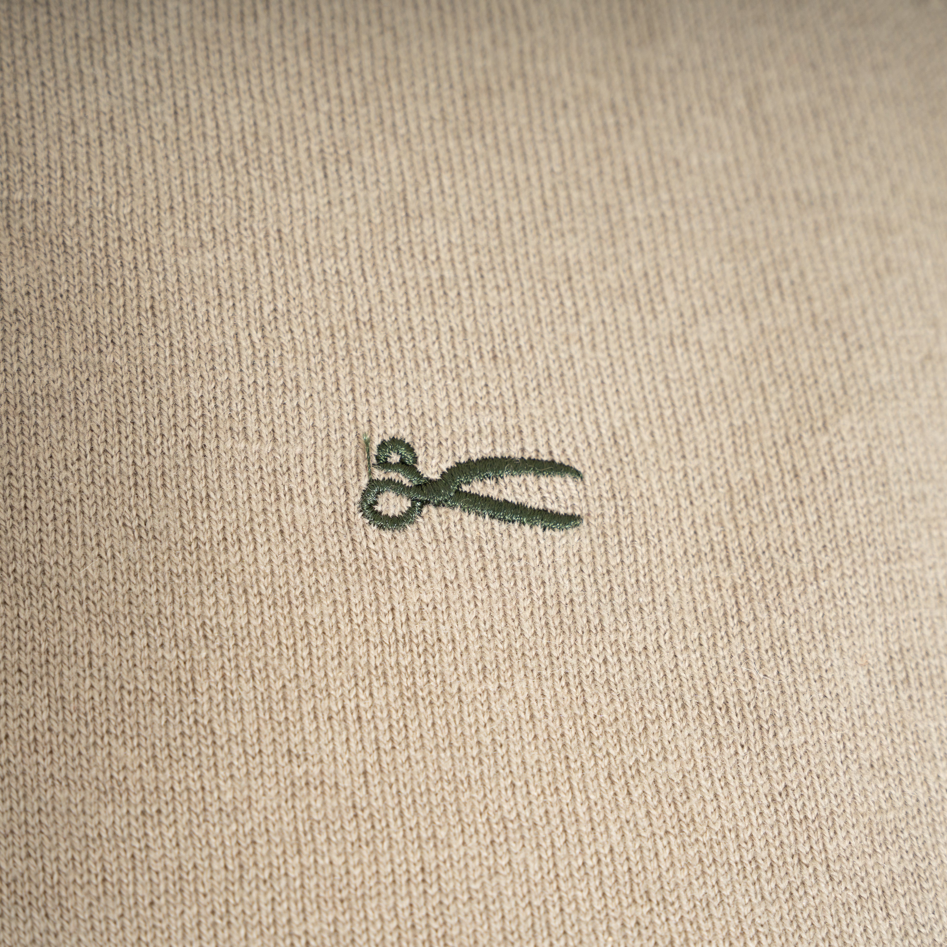Denham Trui met Rits Beige | Scissor Raglan Half Zip