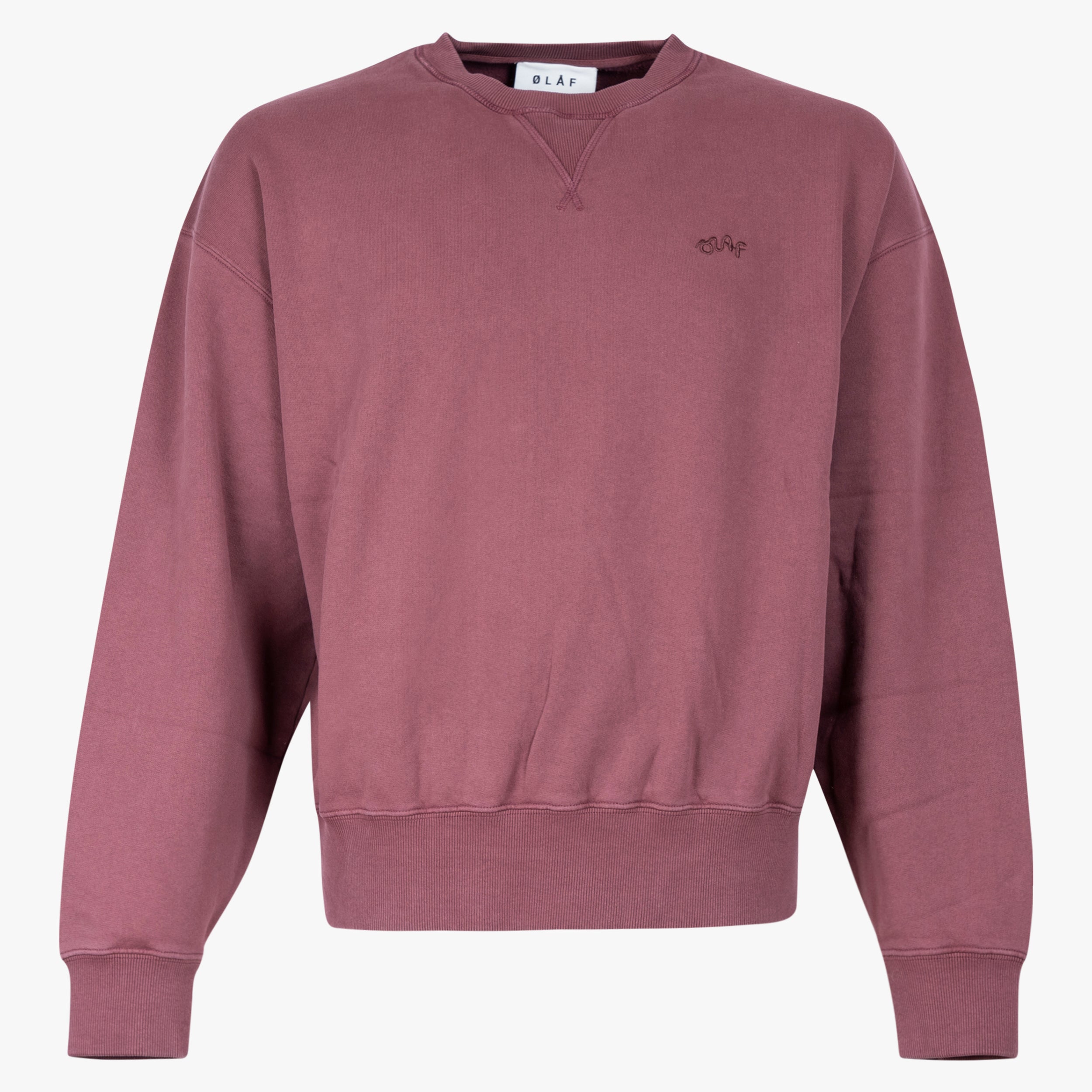 Olaf Sweater Rood | Washed Signature Boxy Crewneck