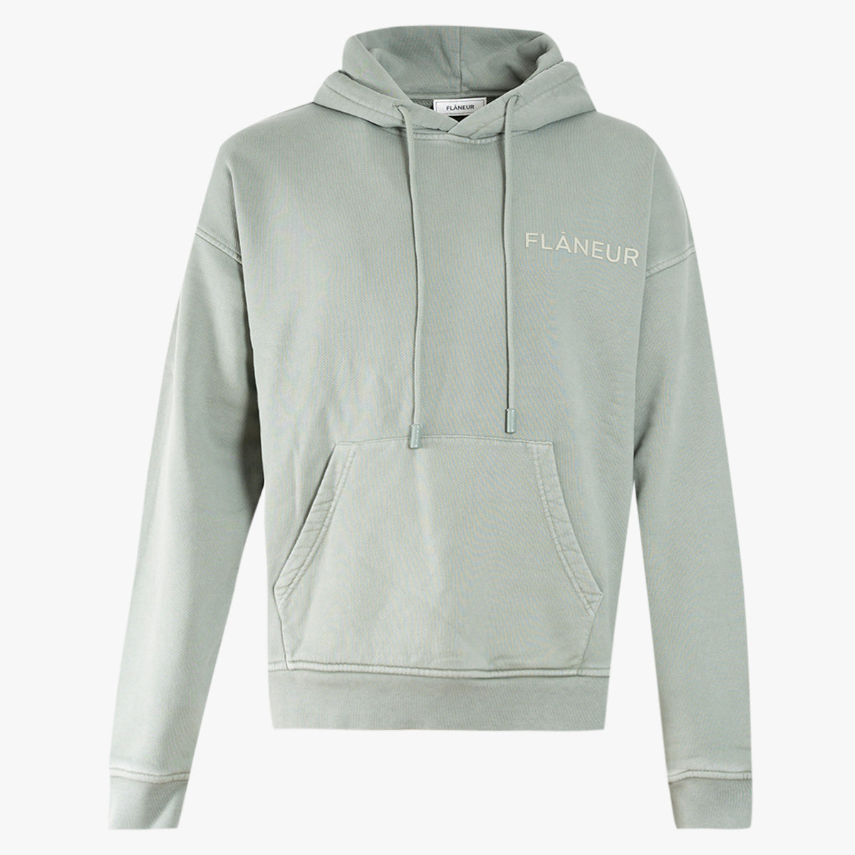 Flaneur Hoodie Groen | Double Logo Washed Hoodie