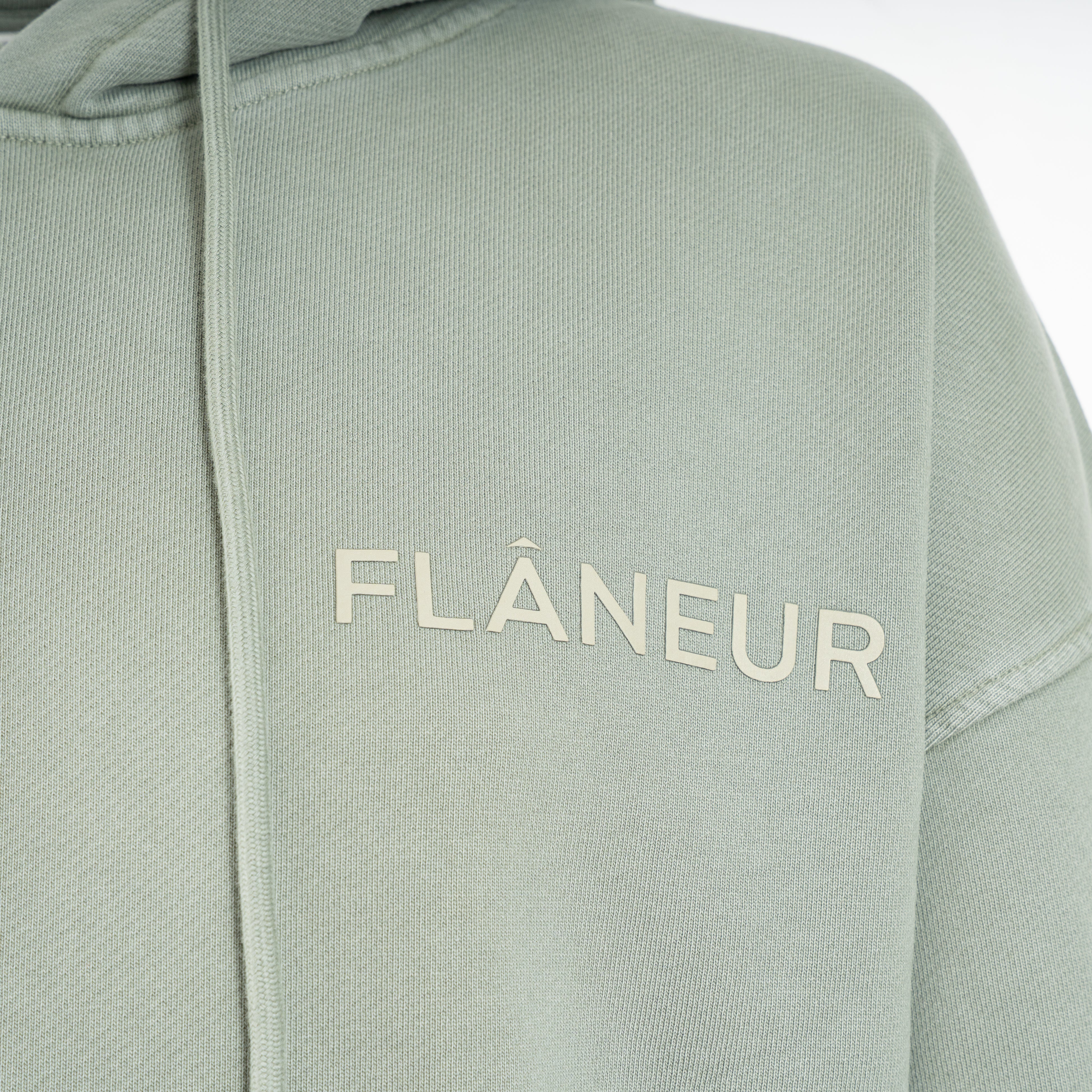 Flaneur Hoodie Groen | Double Logo Washed Hoodie