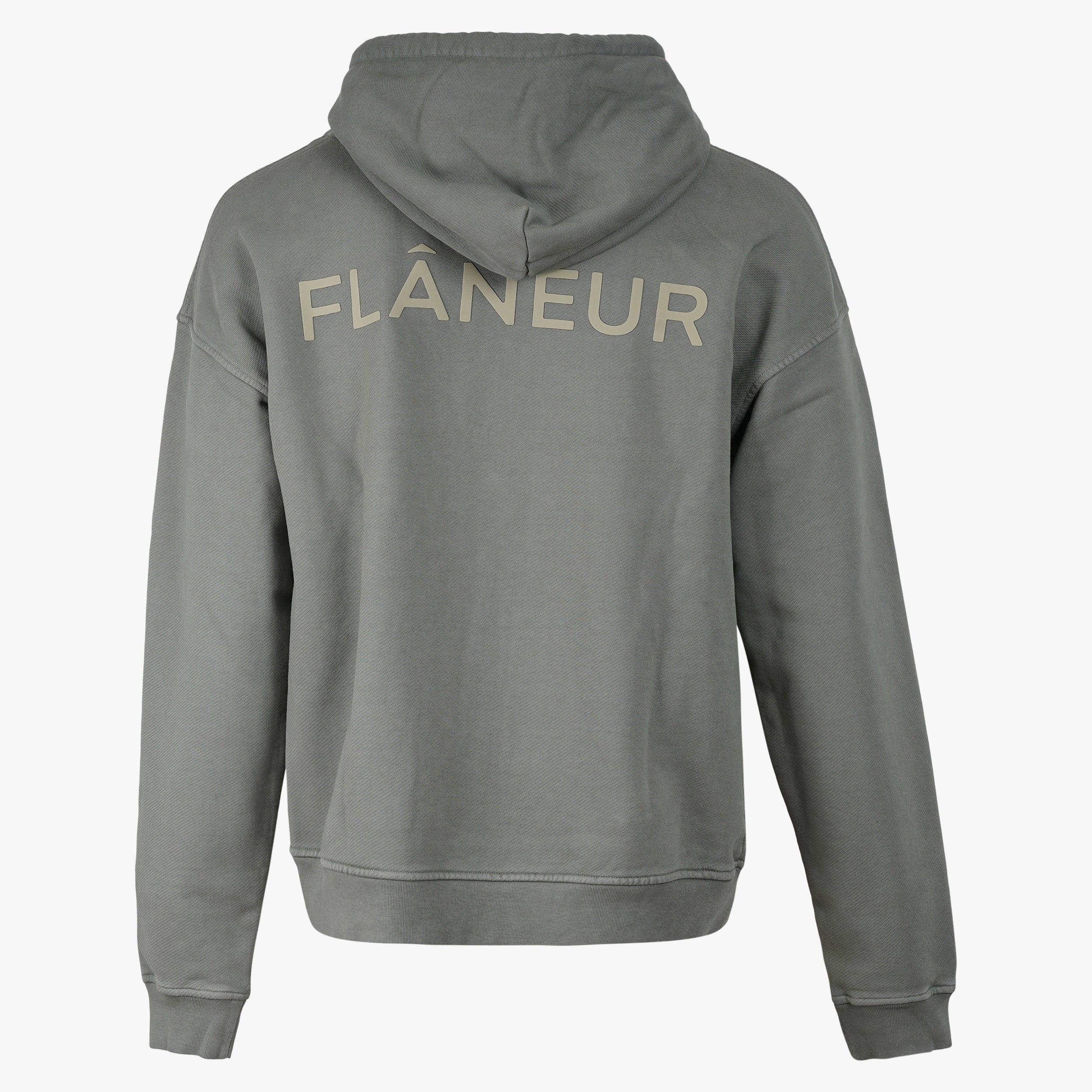 Flaneur Hoodie Groen | Double Logo Washed