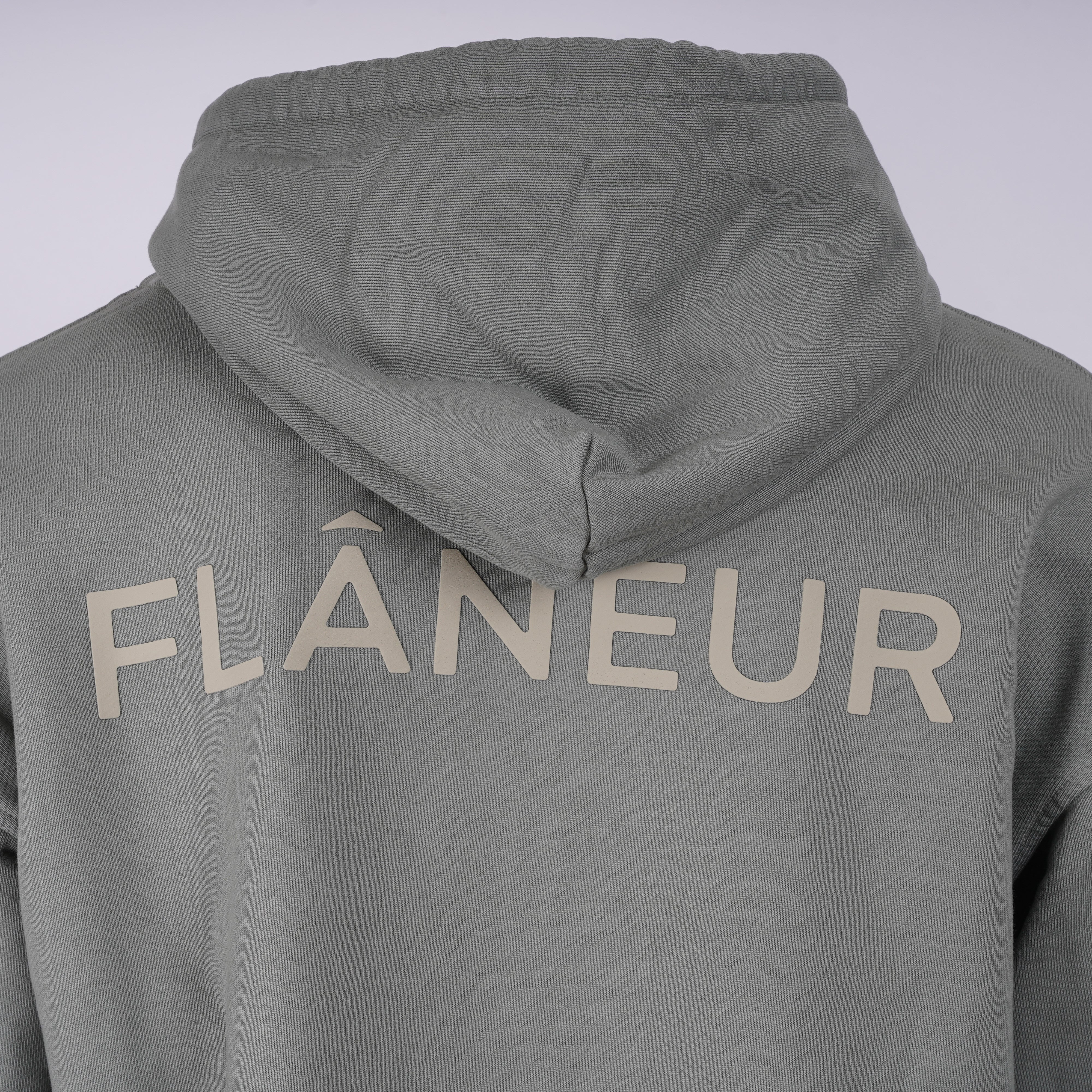 Flaneur Hoodie Groen | Double Logo Washed