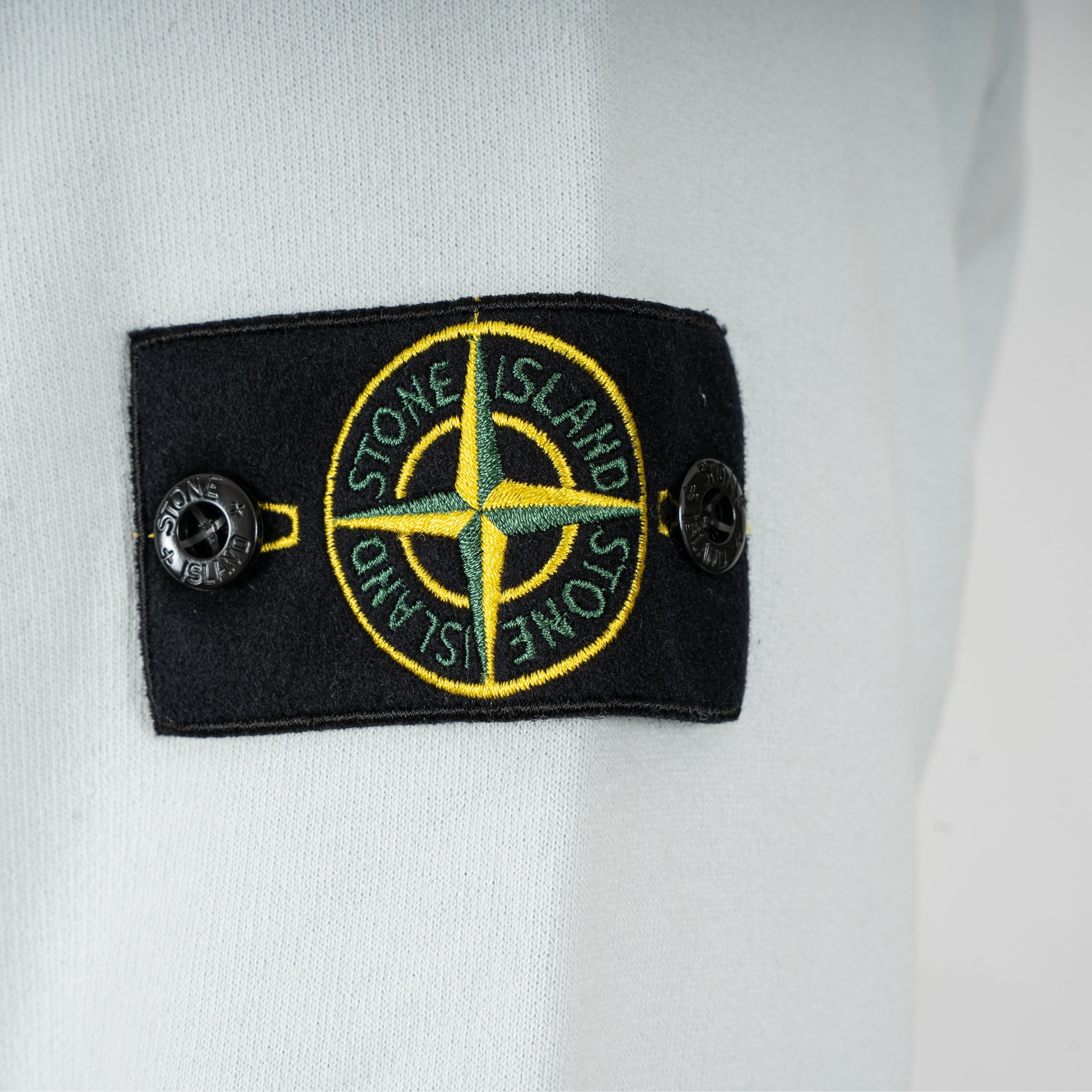 Stone Island Hoodie Lichtblauw | Brushed Organic Cotton Fleece