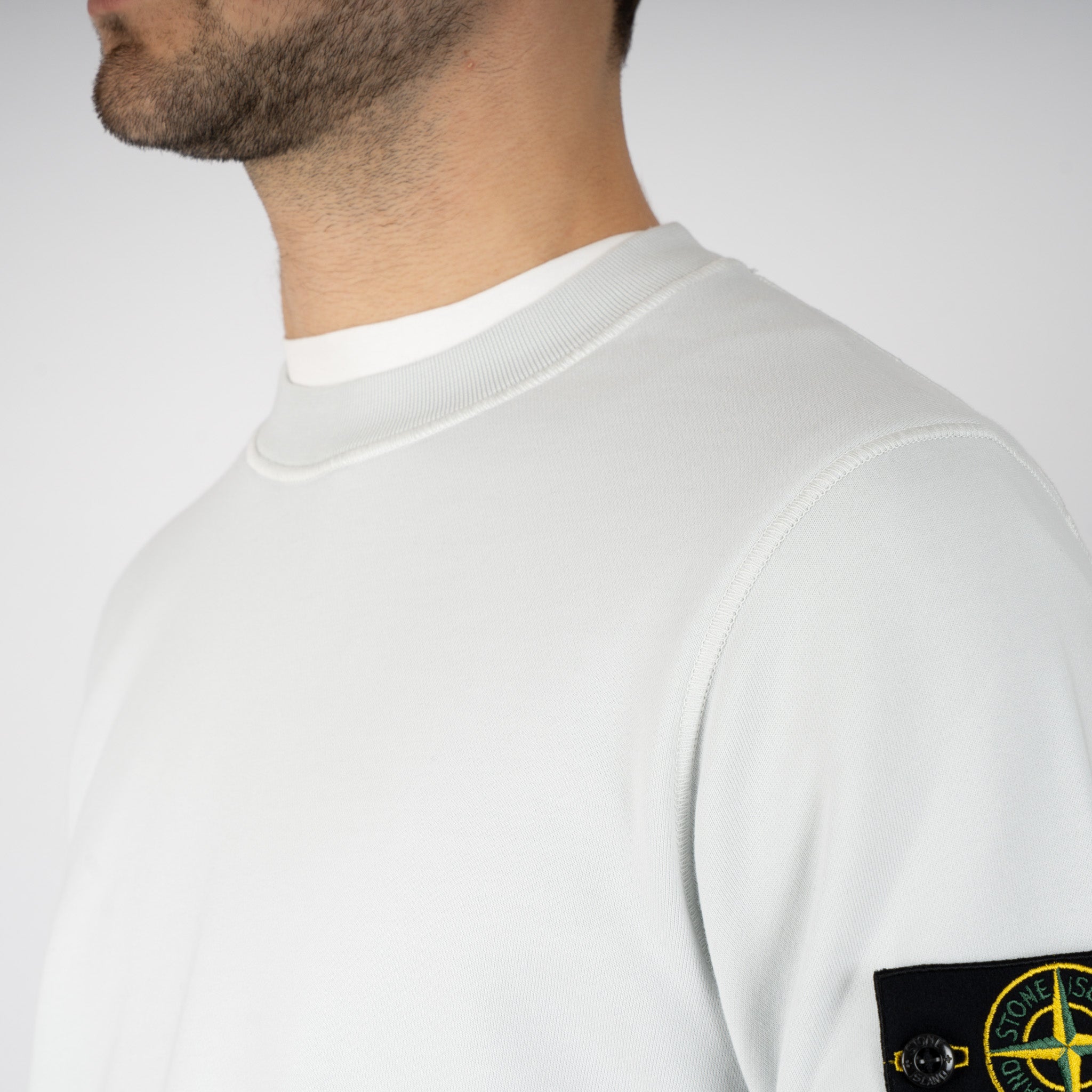 Stone Island Sweater Lichtblauw | Cotton Fleece
