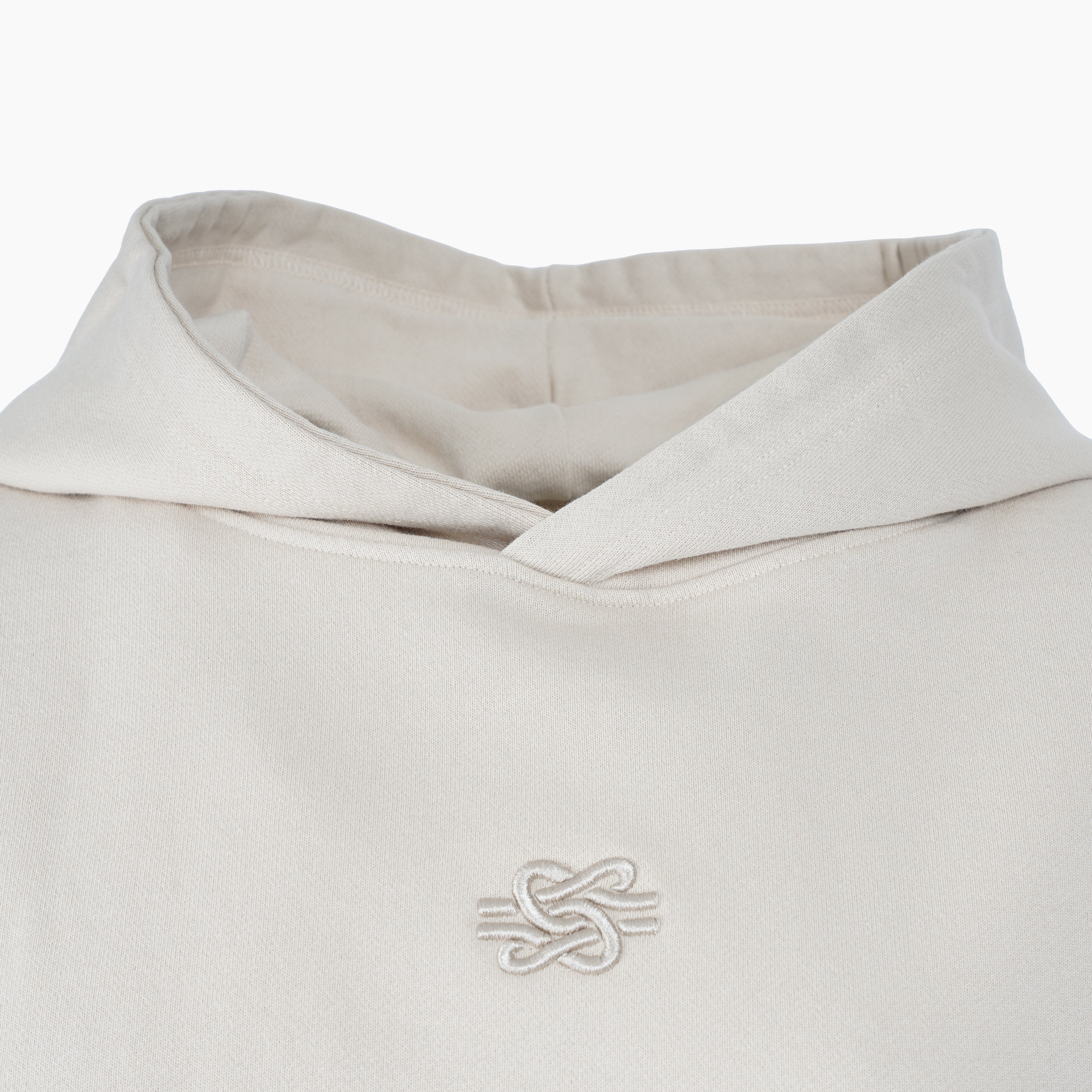 Filling Pieces Hoodie Zand | Boxy Embroidered