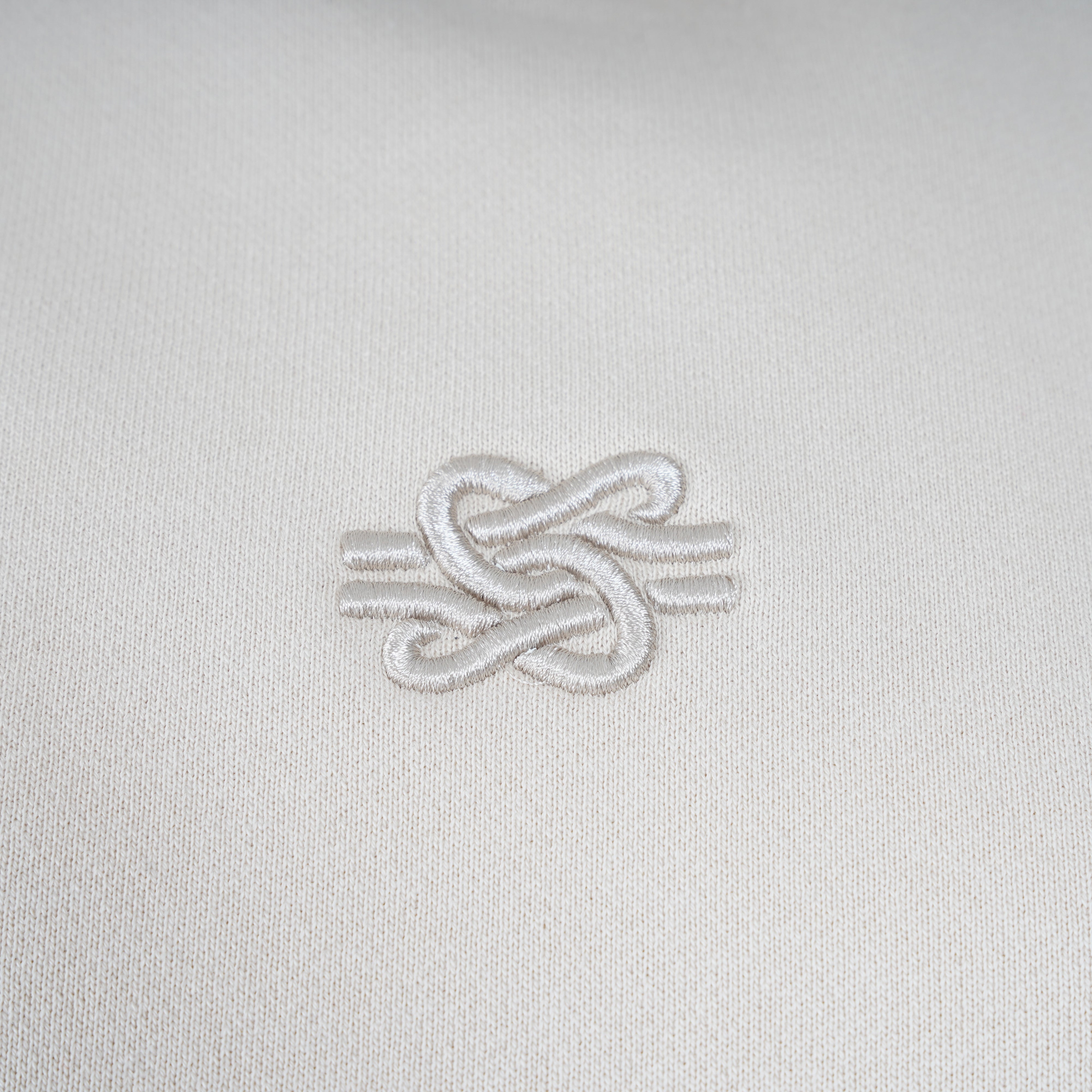 Filling Pieces Hoodie Zand | Boxy Embroidered