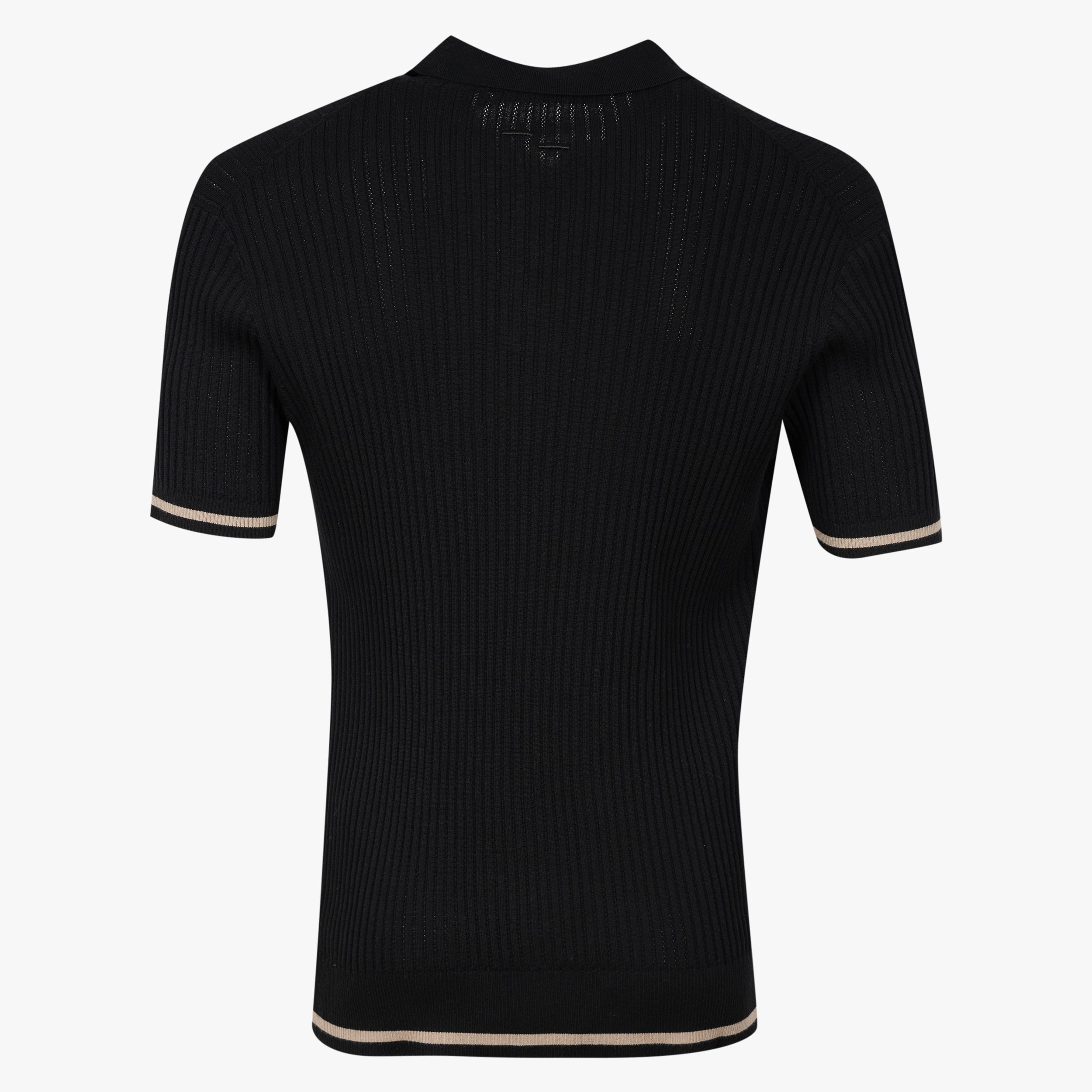 Filling Pieces Gebreide Polo Zwart | Fine Knit