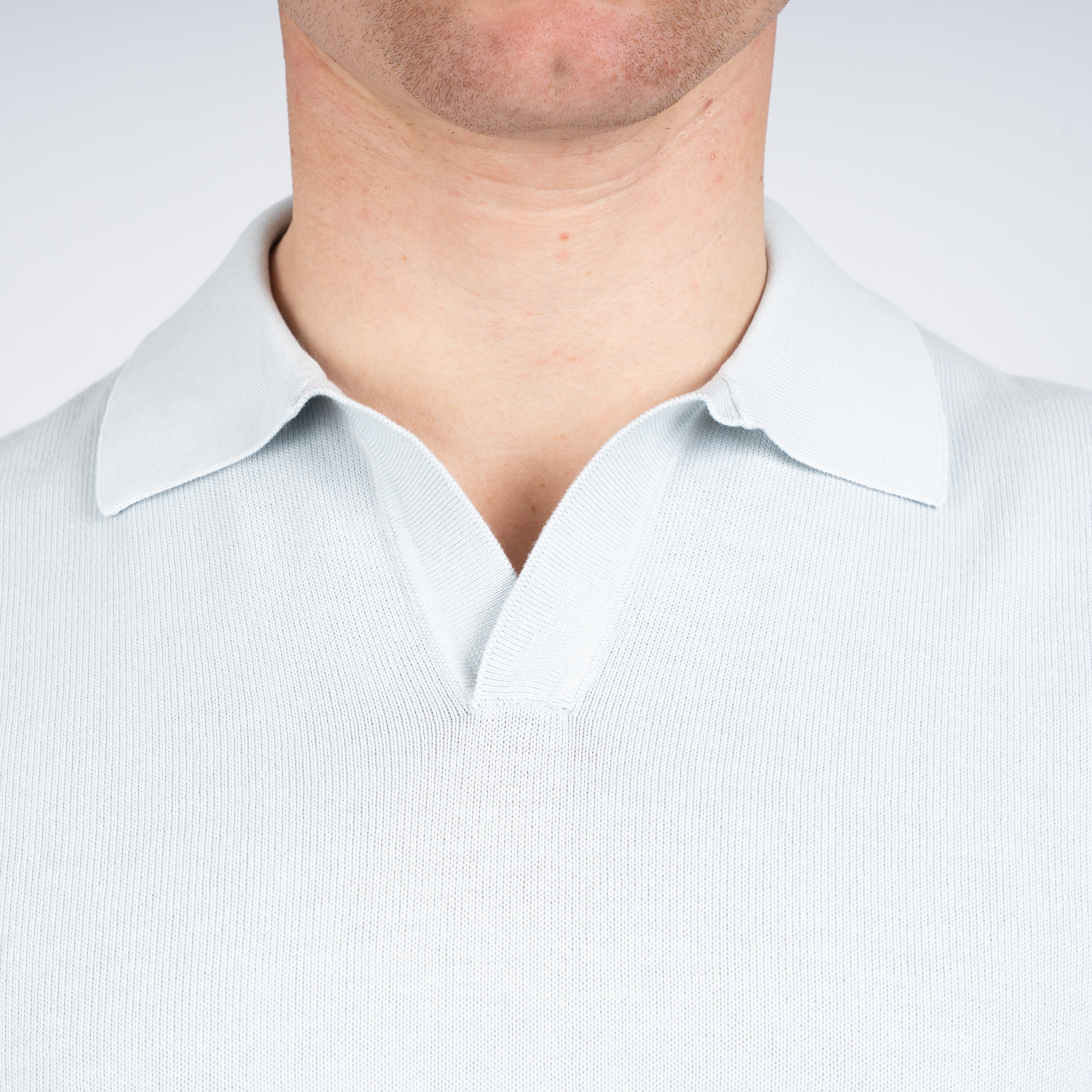 Gran Sasso Buttonless Polo Lichtgrijs | Egyptian Cotton