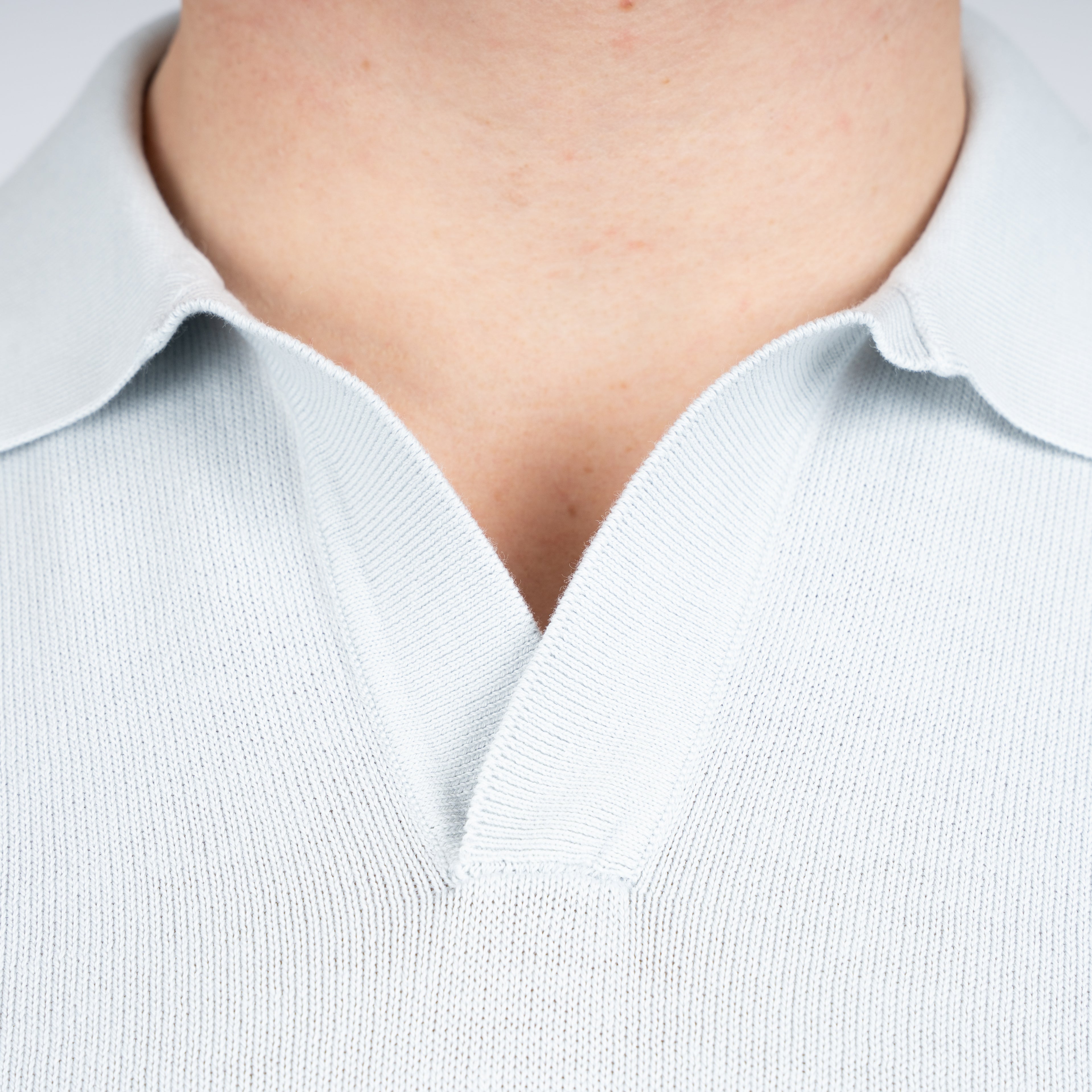 Gran Sasso Buttonless Polo Lichtgrijs | Egyptian Cotton